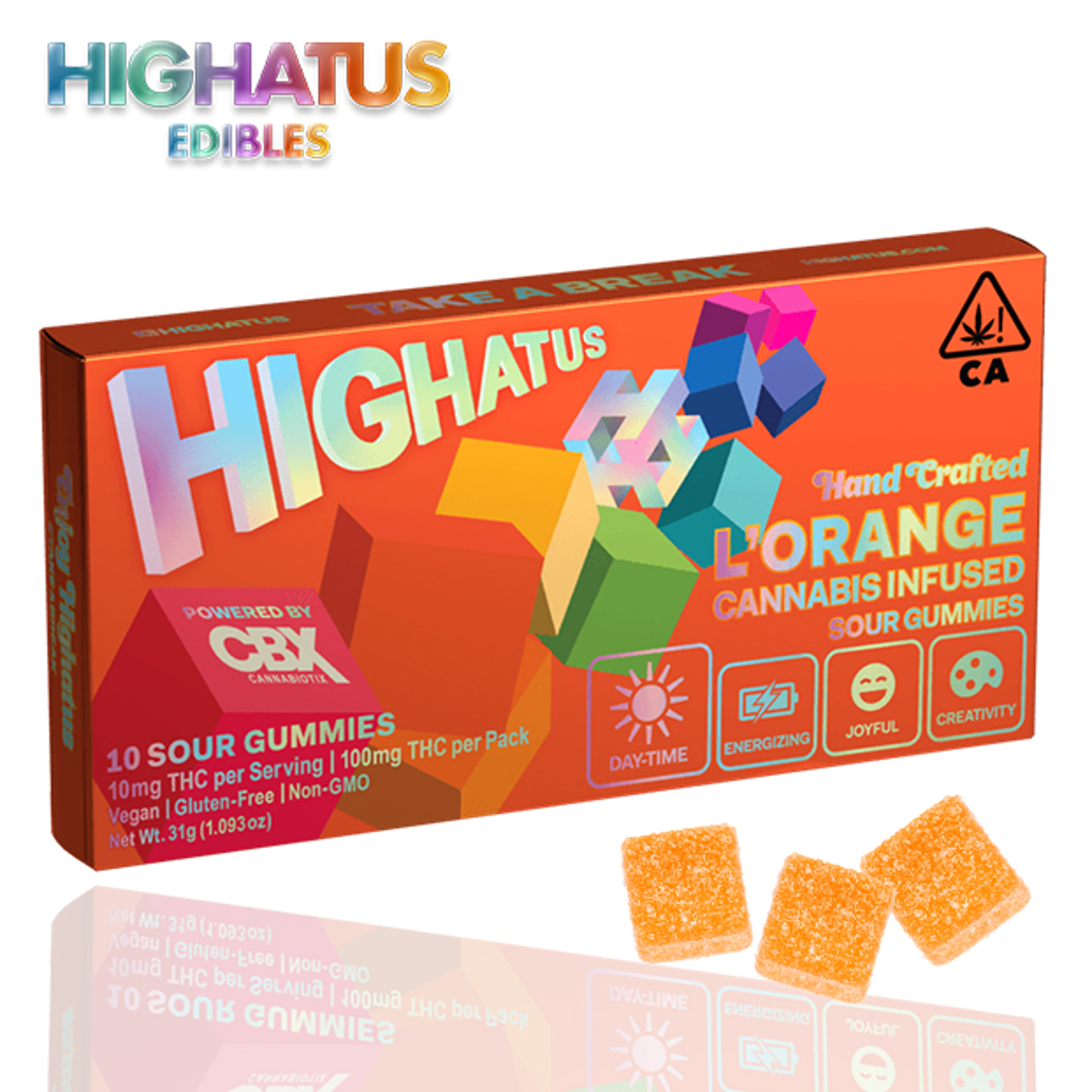 Highatus - L'Orange - Sour Gummies - 100mg - Highatus - - $14.99 - Edibles