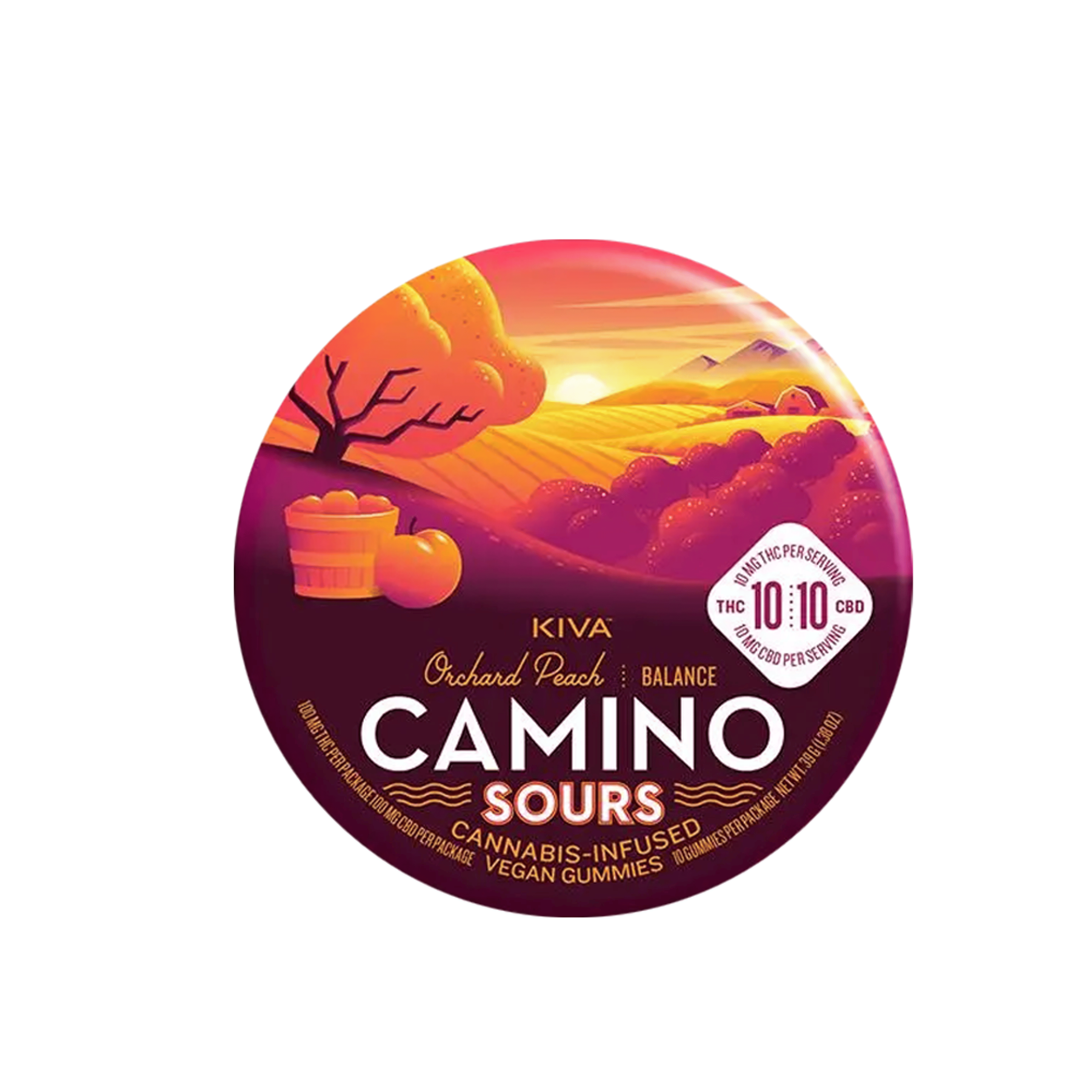 Sour Orchard Peach Camino 1:1 Gummies (100Mg) (10Pk) - Camino - null - $20 - Edible