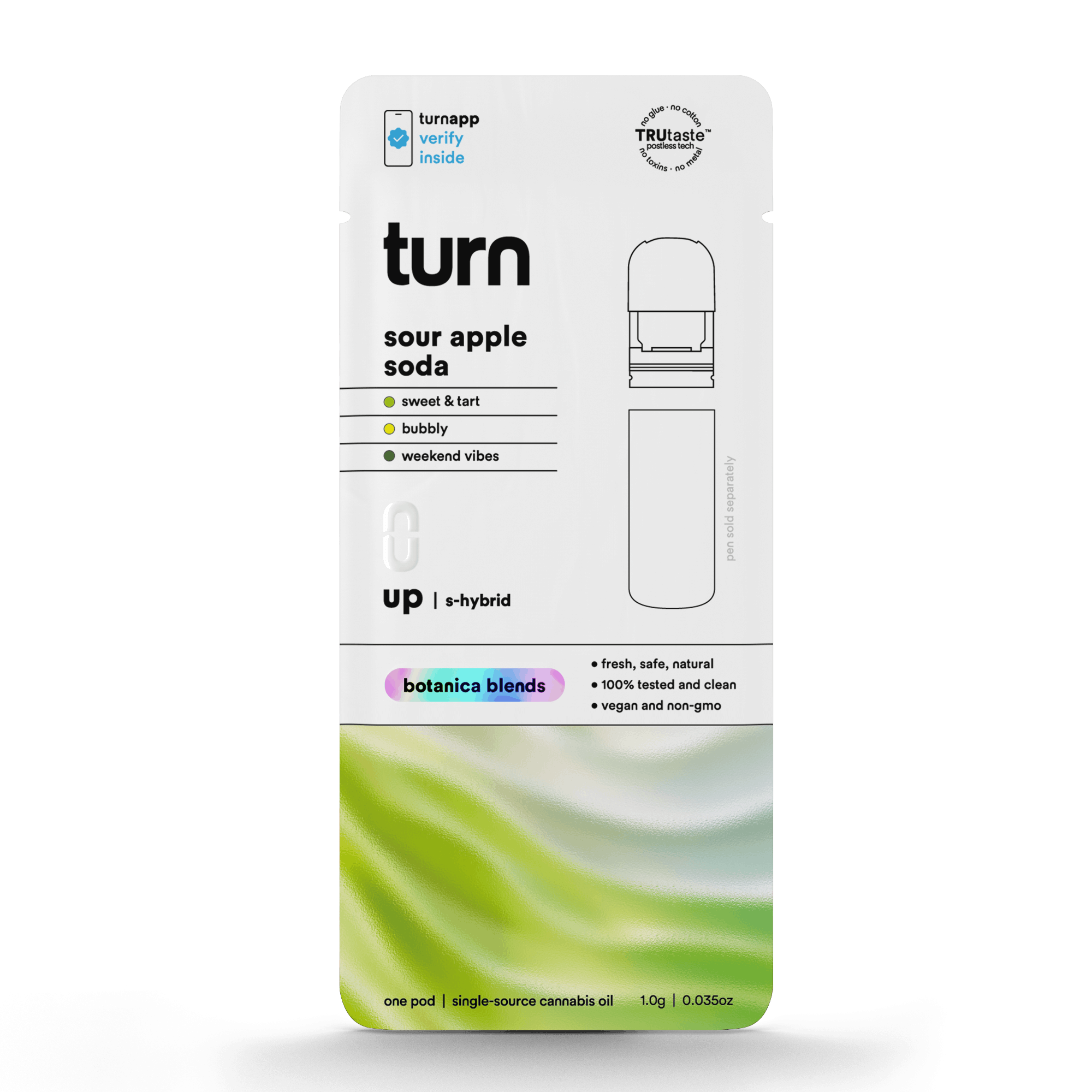 sour apple | botanica blends | up | 1.0g POD | - Turn -  - $25.21 - Vapes