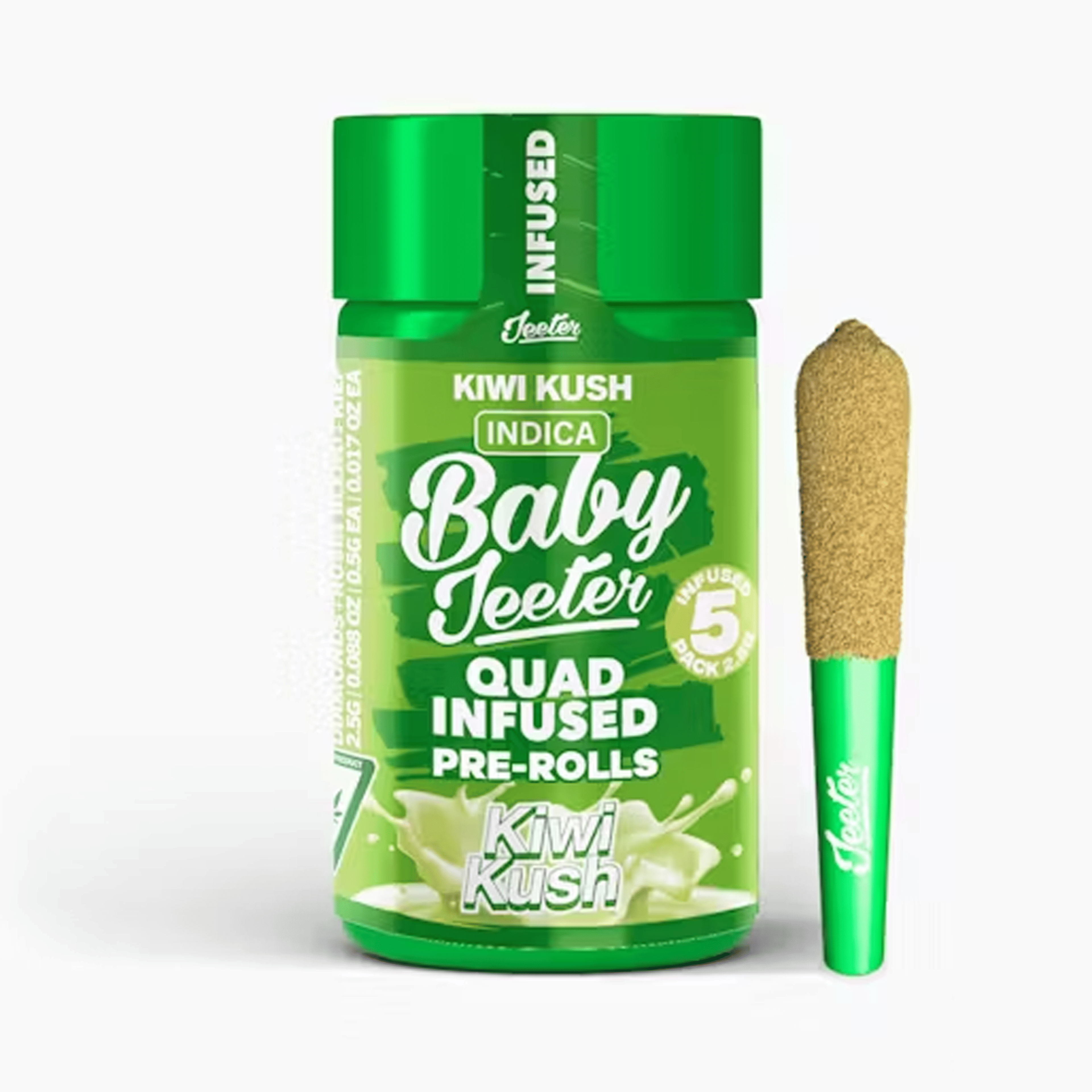 Kiwi Kush Quad Infused Baby Jeeter Pre-Rolls (5PK) (2.5G) - Jeeter - (5PK) (2.5G) - $30 - Preroll