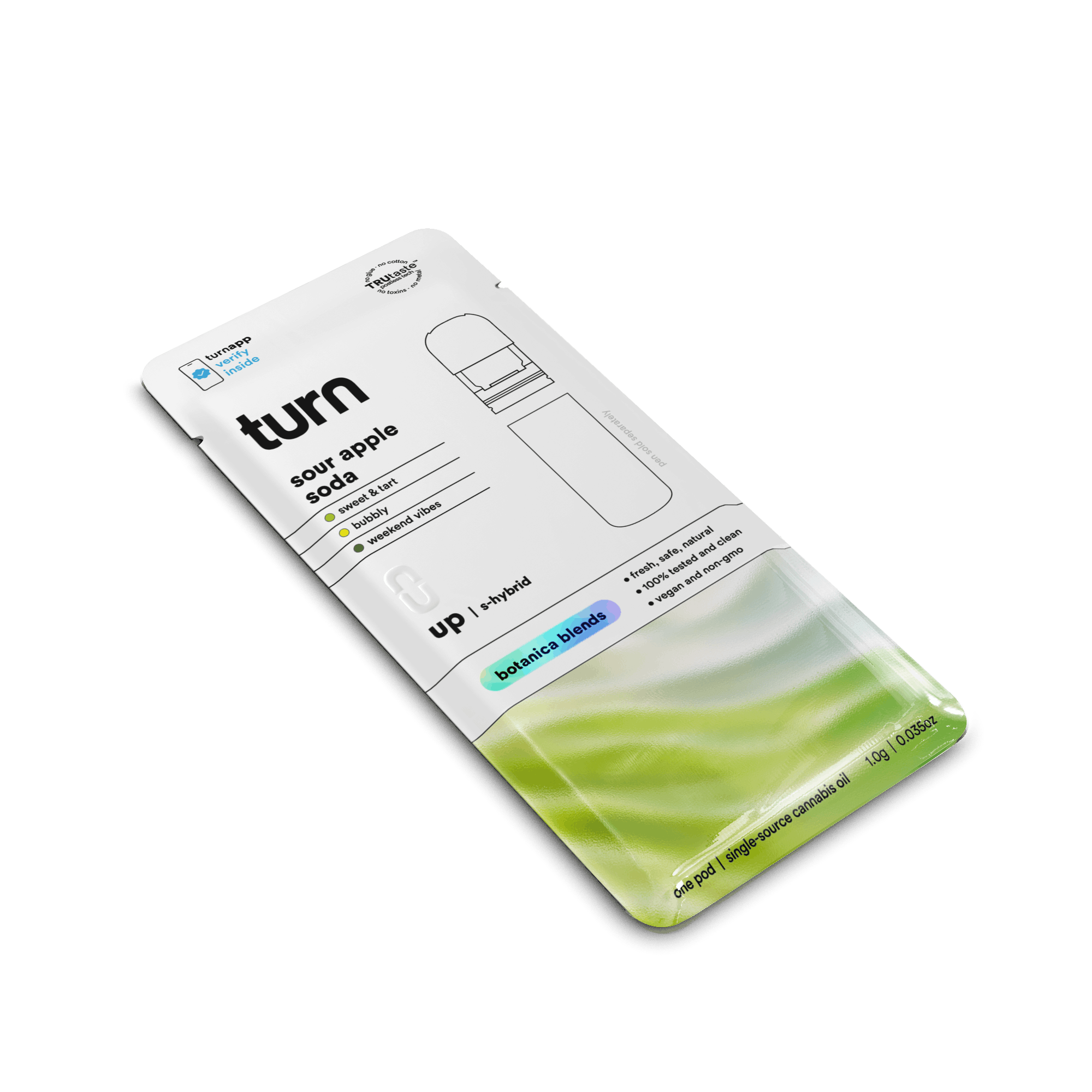 sour apple | botanica blends | up | 1.0g POD | - Turn -  - $25.21 - Vapes