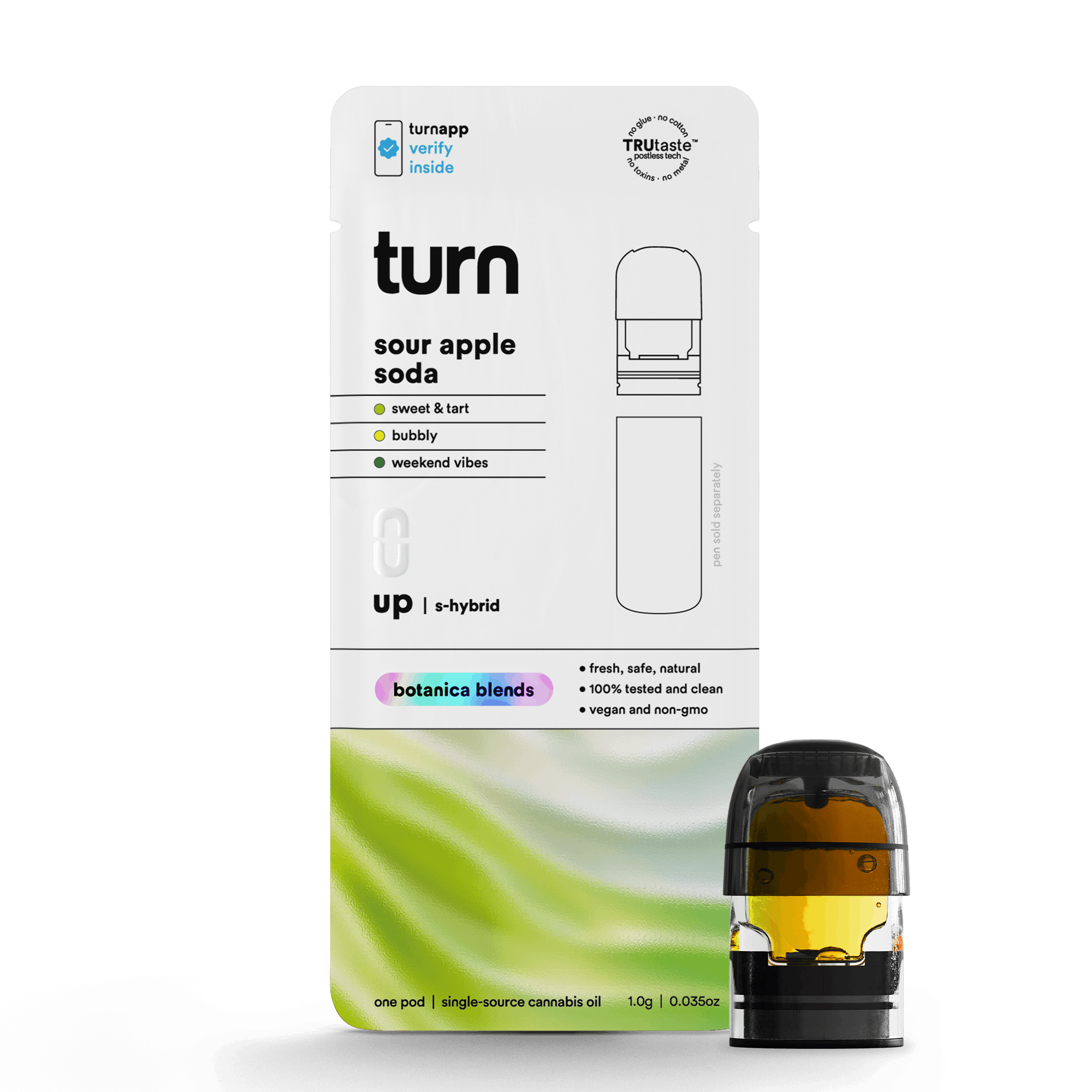 sour apple | botanica blends | up | 1.0g POD | - Turn -  - $25.21 - Vapes