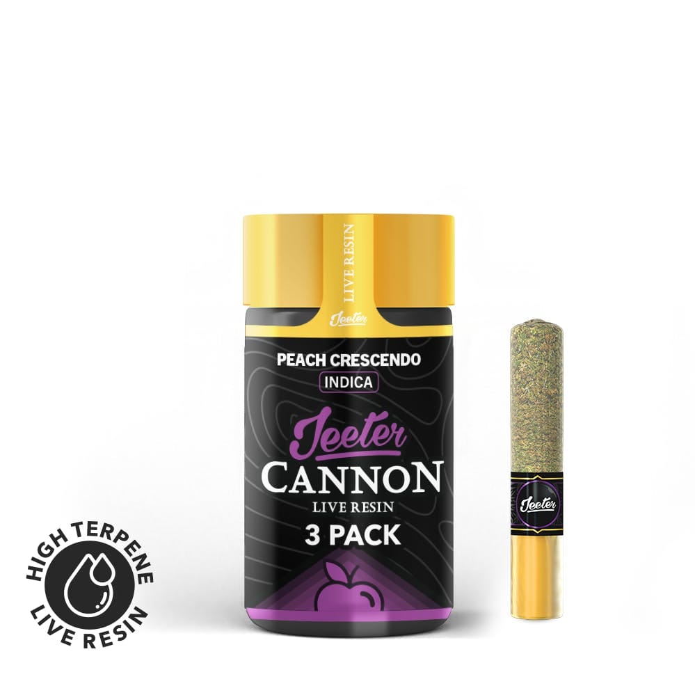 LR PEACH CRESCENDO 0.5G 3PK BABY CANNON - Jeeter -  - $10.50 - Pre-Roll Infused