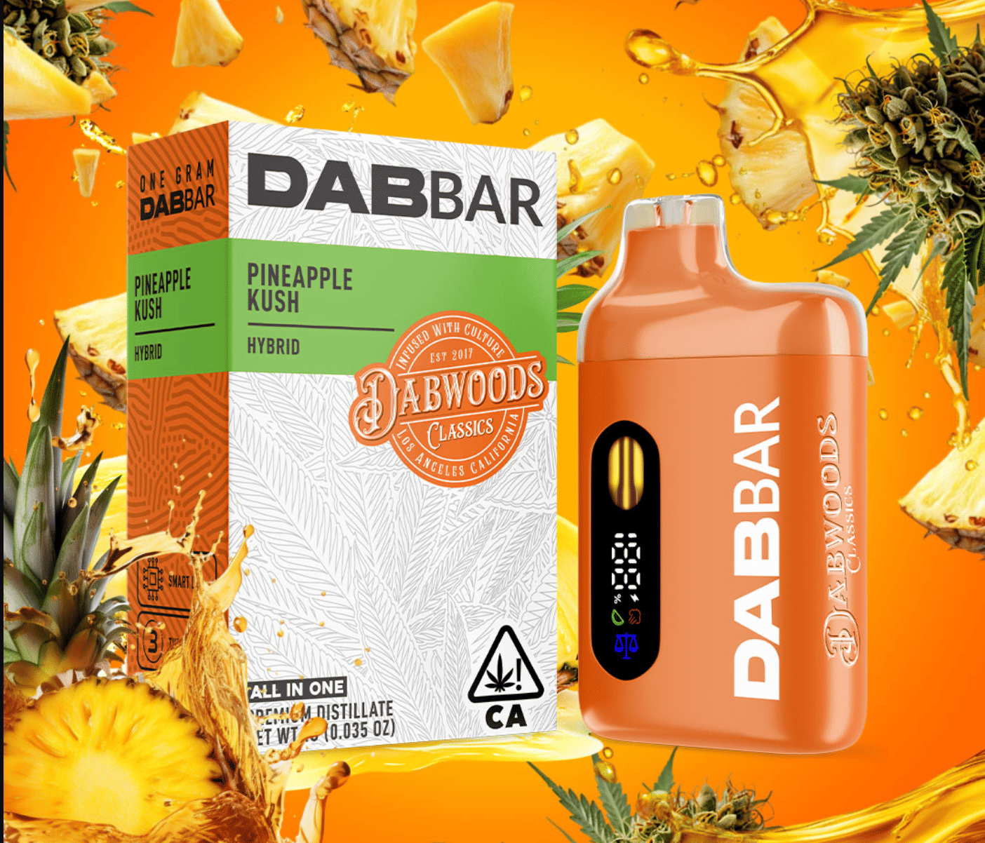 1G PINEAPPLE KUSH DAB BAR - Dabwoods -  - $40.05 - Vaporizer