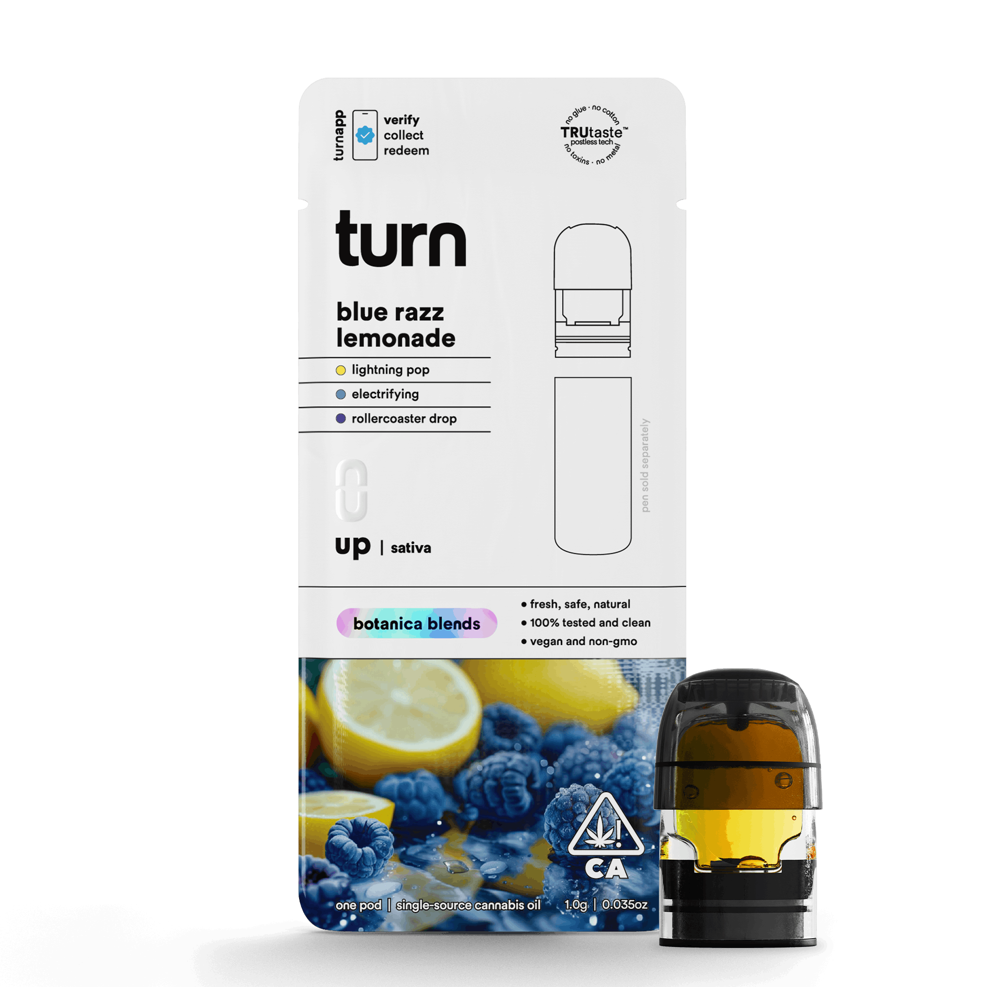 Turn Up Botanica Blends POD | 1g - Blue Razz Lemonade - Sativa - Turn -  - $26 - Vape Carts