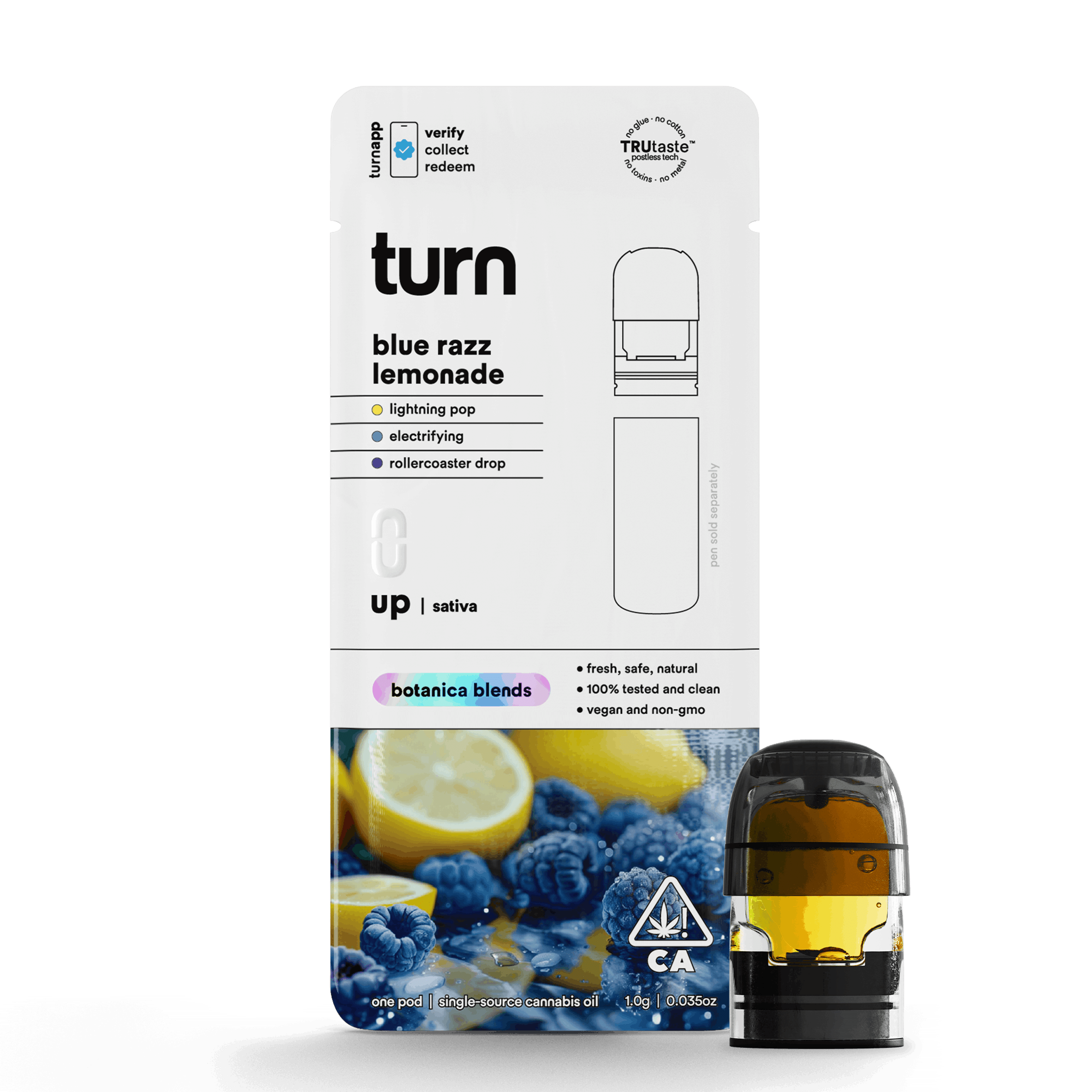 Turn Up Botanica Blends POD | 1g - Blue Razz Lemonade - Sativa - Turn - - $26 - Vape Carts
