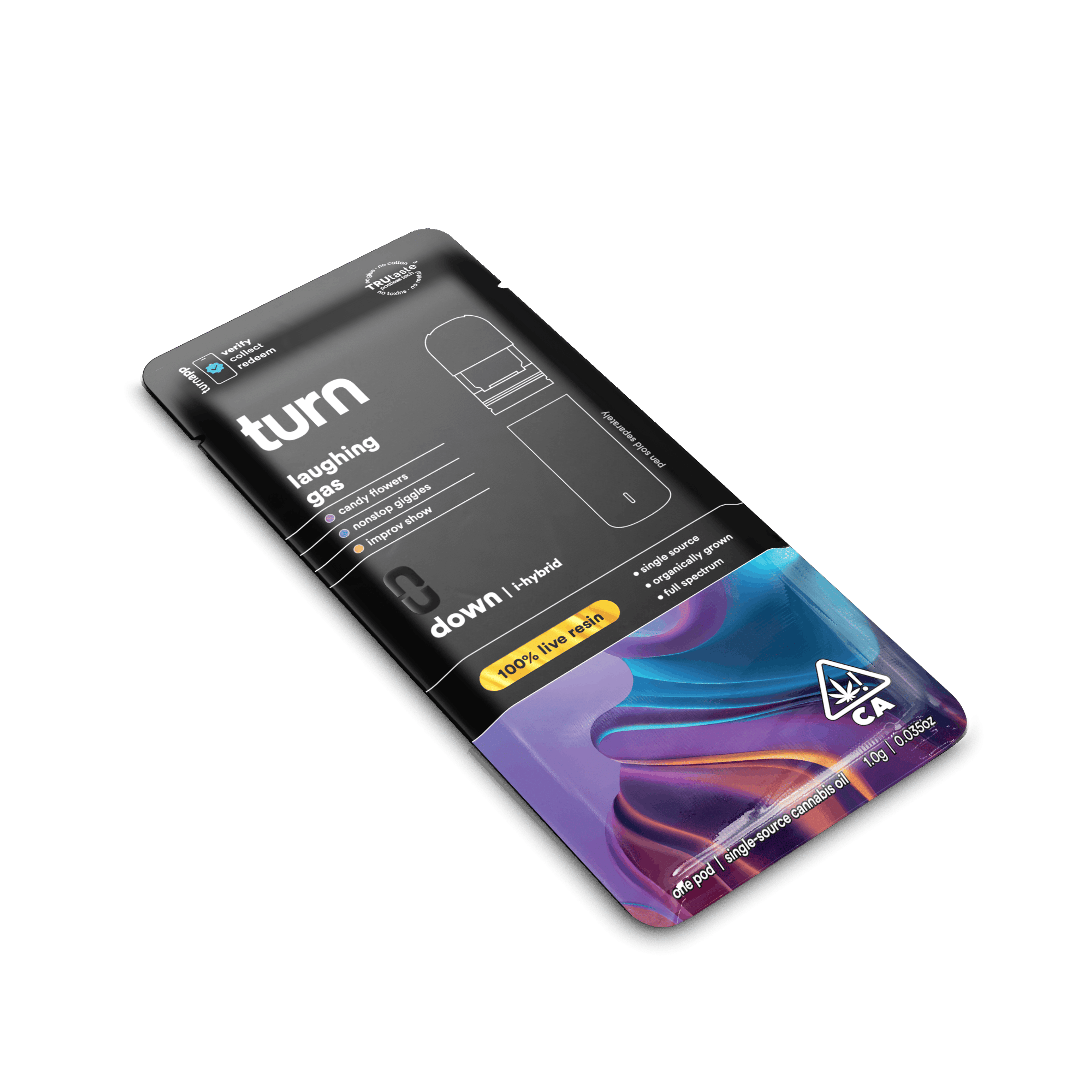 Turn Down Live Resin POD | 1g - Laughing Gas - Indica Hybrid - Turn - - $36 - Vape Carts