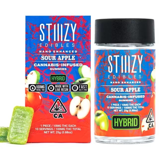 Sour Apple 100mg Gummies - Stiiizy - null - $12 - Edible