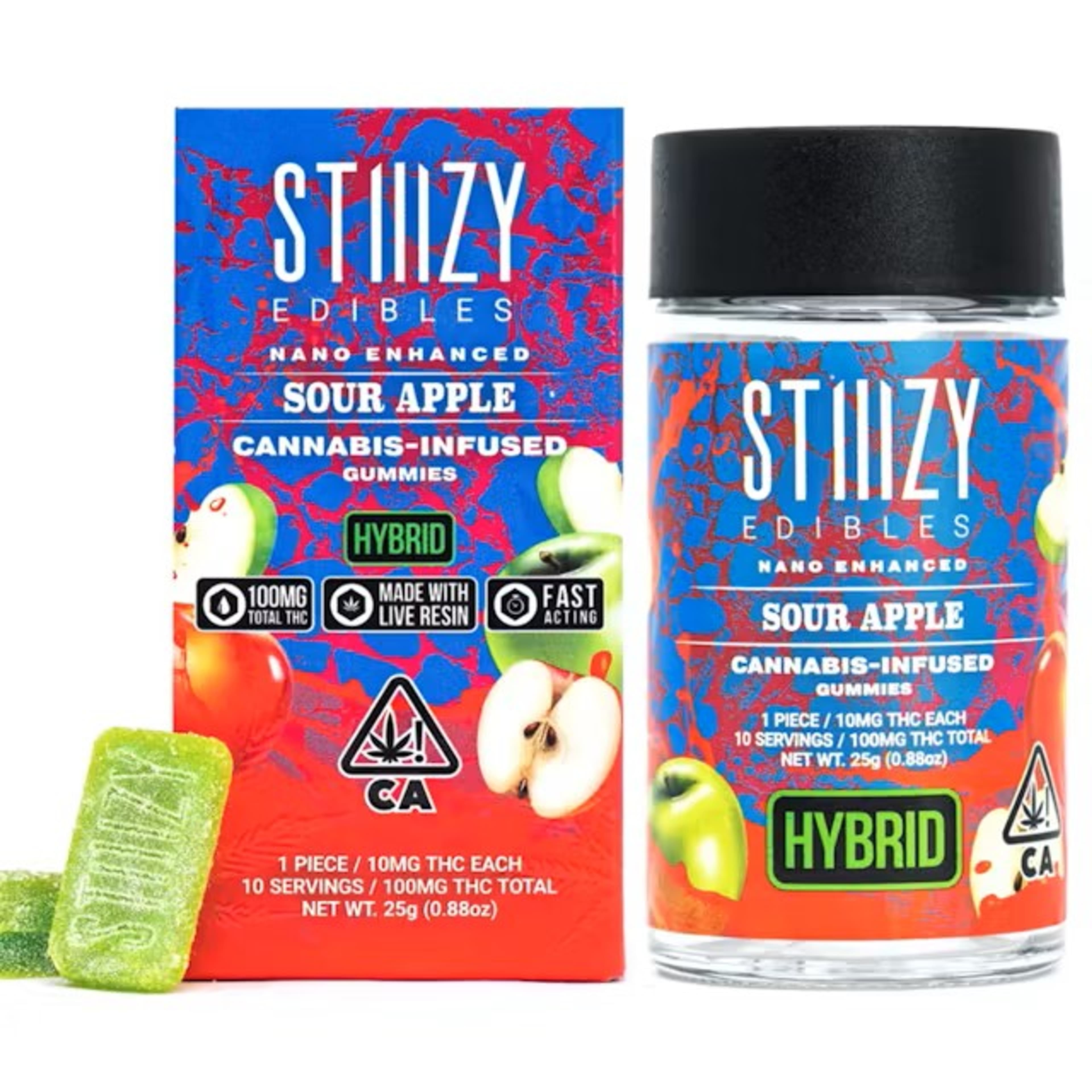 Sour Apple 100mg Gummies - Stiiizy - null - $12 - Edible