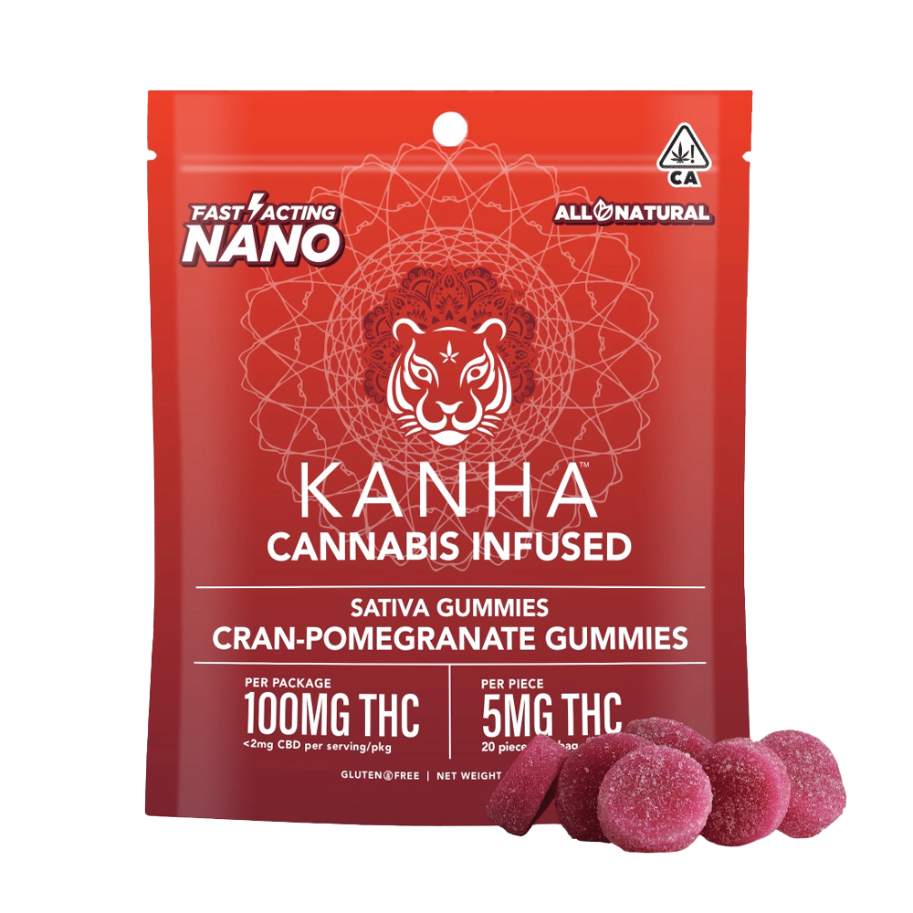 Cran-Pomegranate Punch Nano Gummies (100Mg) (20Pk) - Kanha - null - $20 - Edible