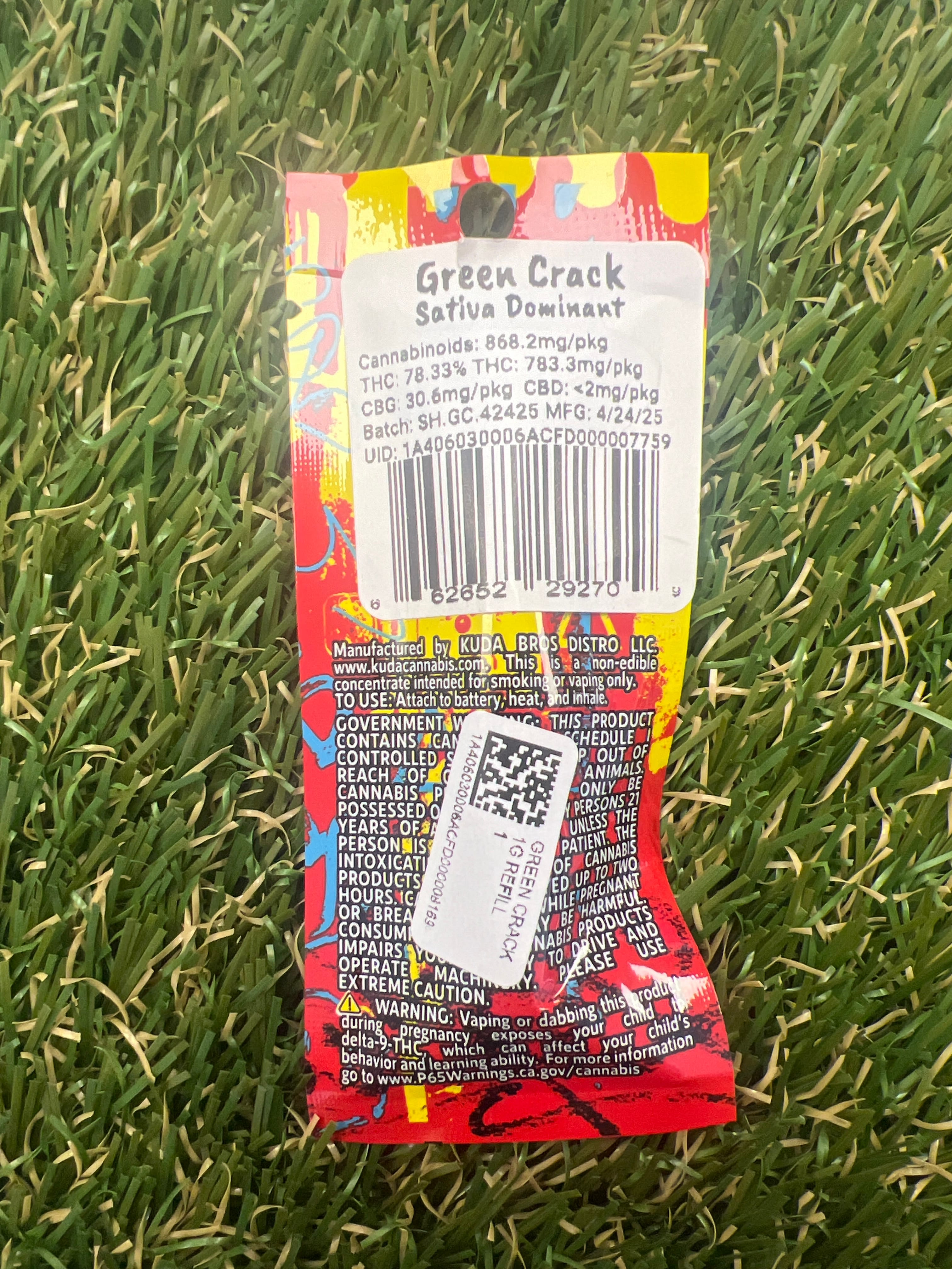 GREEN CRACK 1G REFILL - SHOOTERS -  - $9 - Vape Cartridge