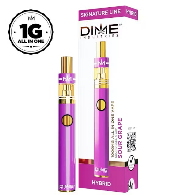 Sour Grape 1g All In One Vape - Dime Industries -  - $32 - Ready To Use Vapes