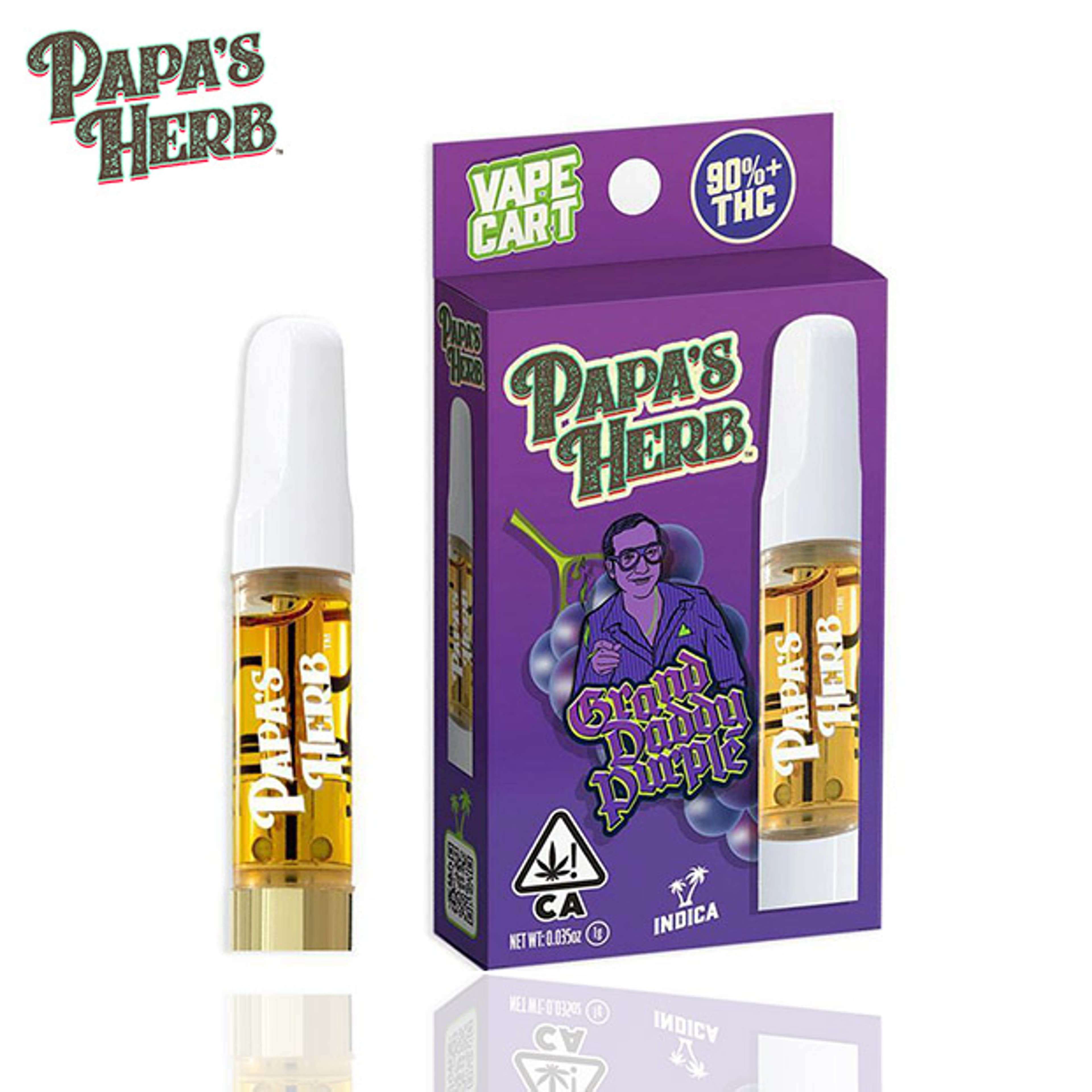 Papa's Herb Vape - Grand Daddy Purp - 1g - Papa's Herb - - $22.99 - 510 Cartridges