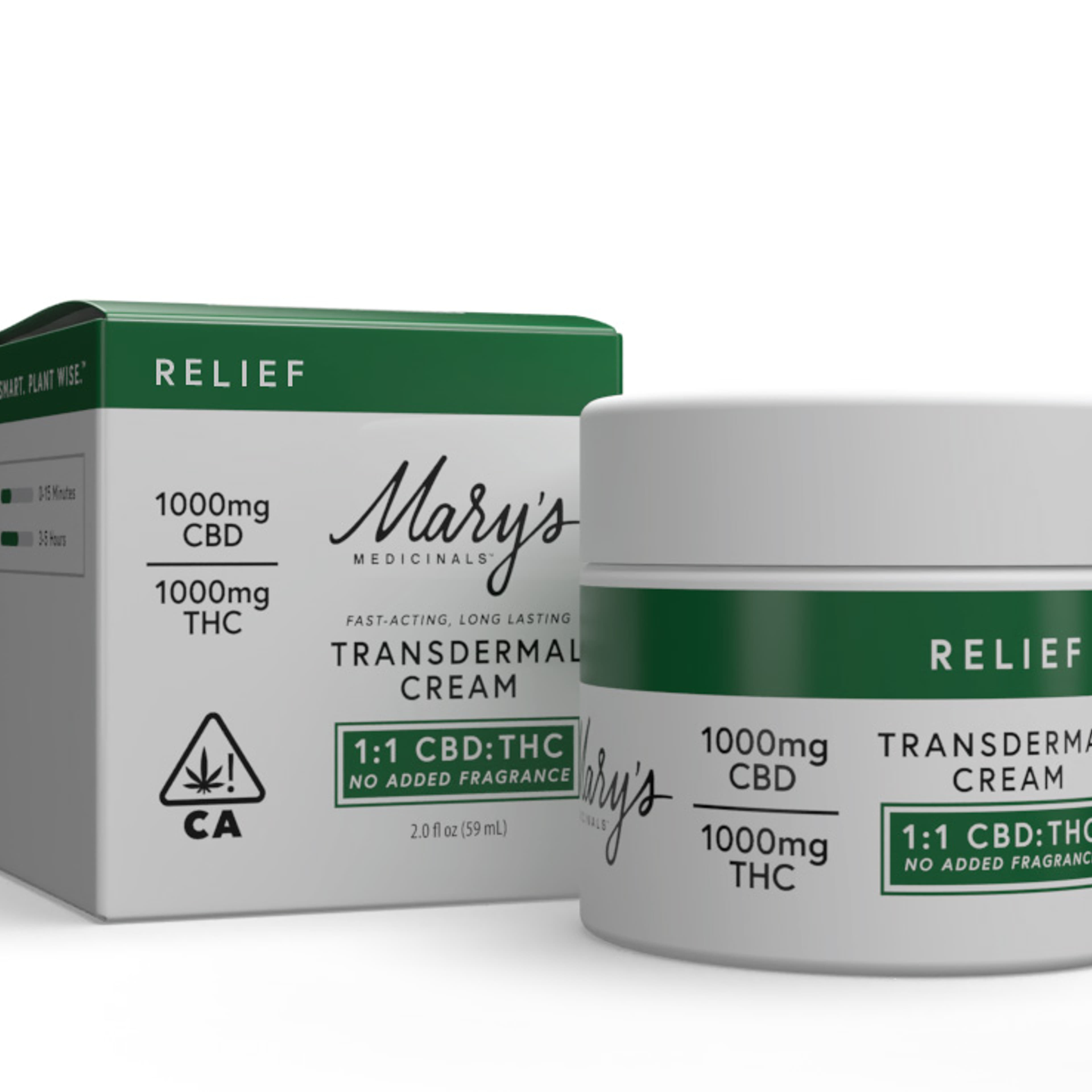 Cream-Relief No Added Fragrance-2oz-(1000mg THC / 1000mg CBD) - Mary Medincinals - - $60 - Topicals