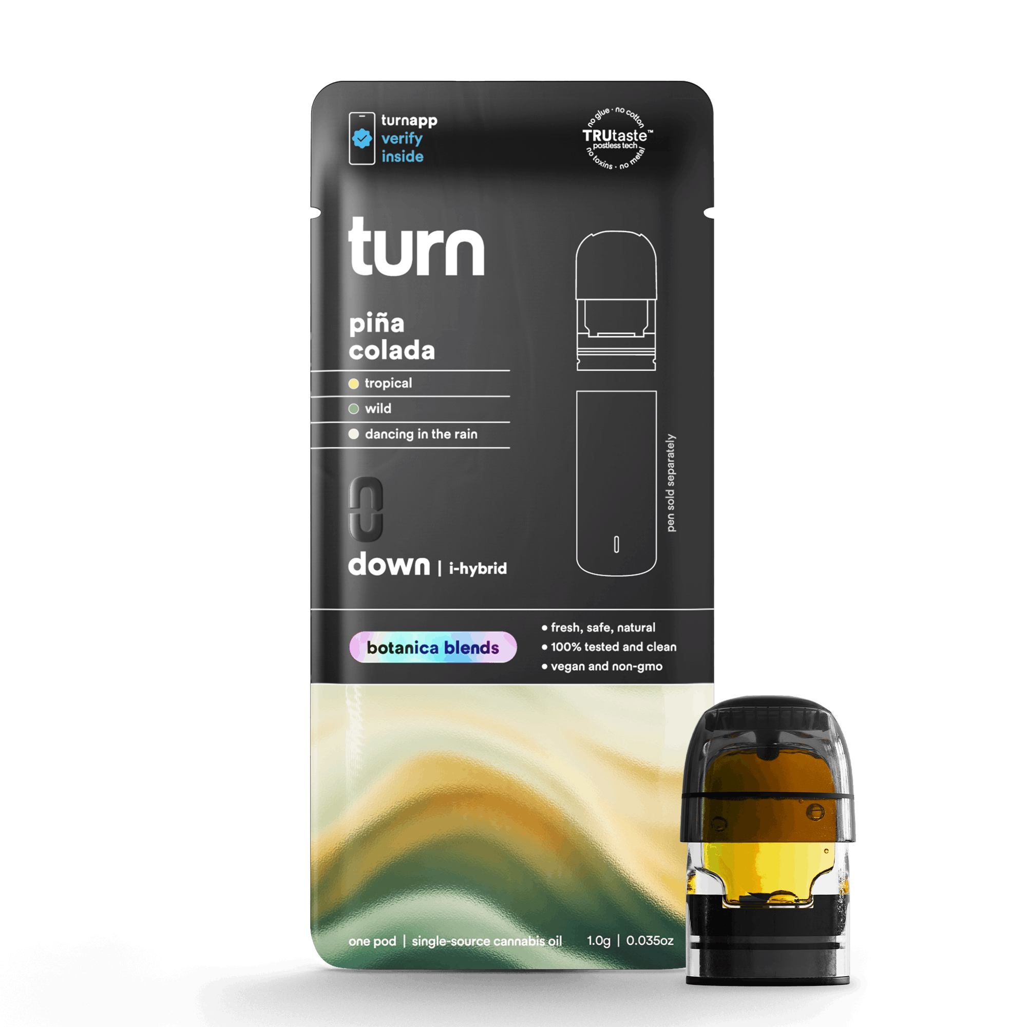 Turn Down Botanica Blends POD | 1g - Piña Colada - Indica Hybrid - Turn -  - $26 - Vape Carts