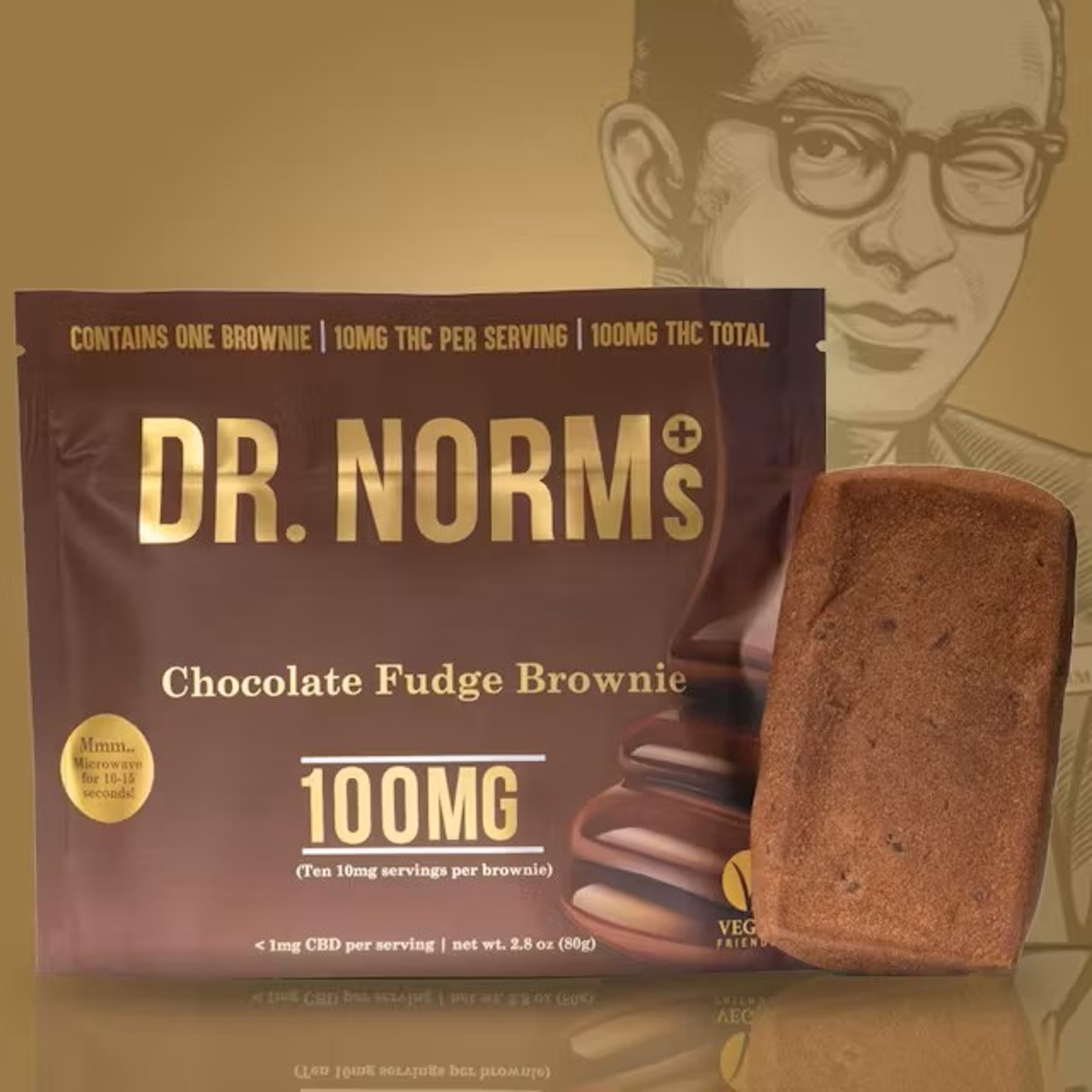 Vegan Fudge Brownie 100mg - Dr. Norms - - $14 - Edible