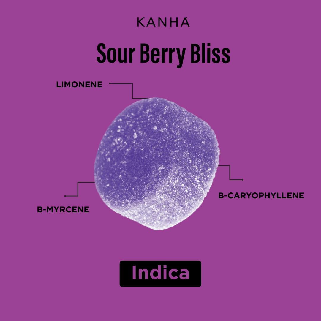 Sour Berry Bliss | Rosin Sours | Indica | 100mg THC | 10-pack - Kanha Gummies -  - $20 - Edibles