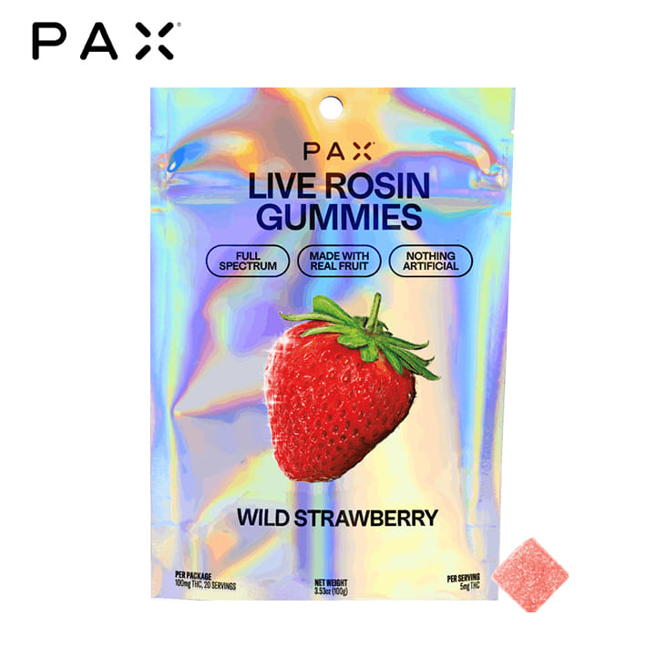 Pax - Wild Strawberry - Live Rosin Gummies - 100mg - Pax -  - $14.99 - Edibles