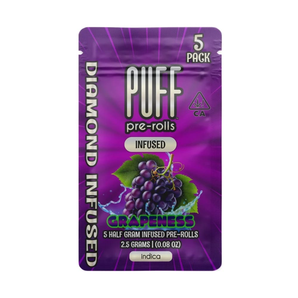 Grapeness | Diamond Infused Pre-Rolls (5-Pack) [2.5g] - PUFF -  - $25 - Pre-Rolls