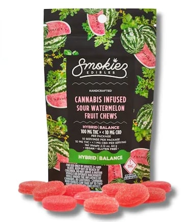 SOUR Watermelon - 100mg Fruit Chews