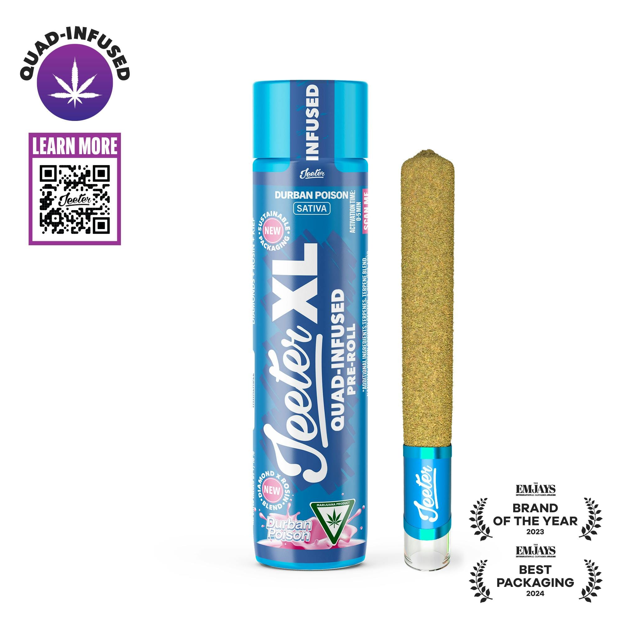 Durban Poison- Jeeter XL | Quad-Infused - Jeeter -  - $42.50 - Pre-Rolls