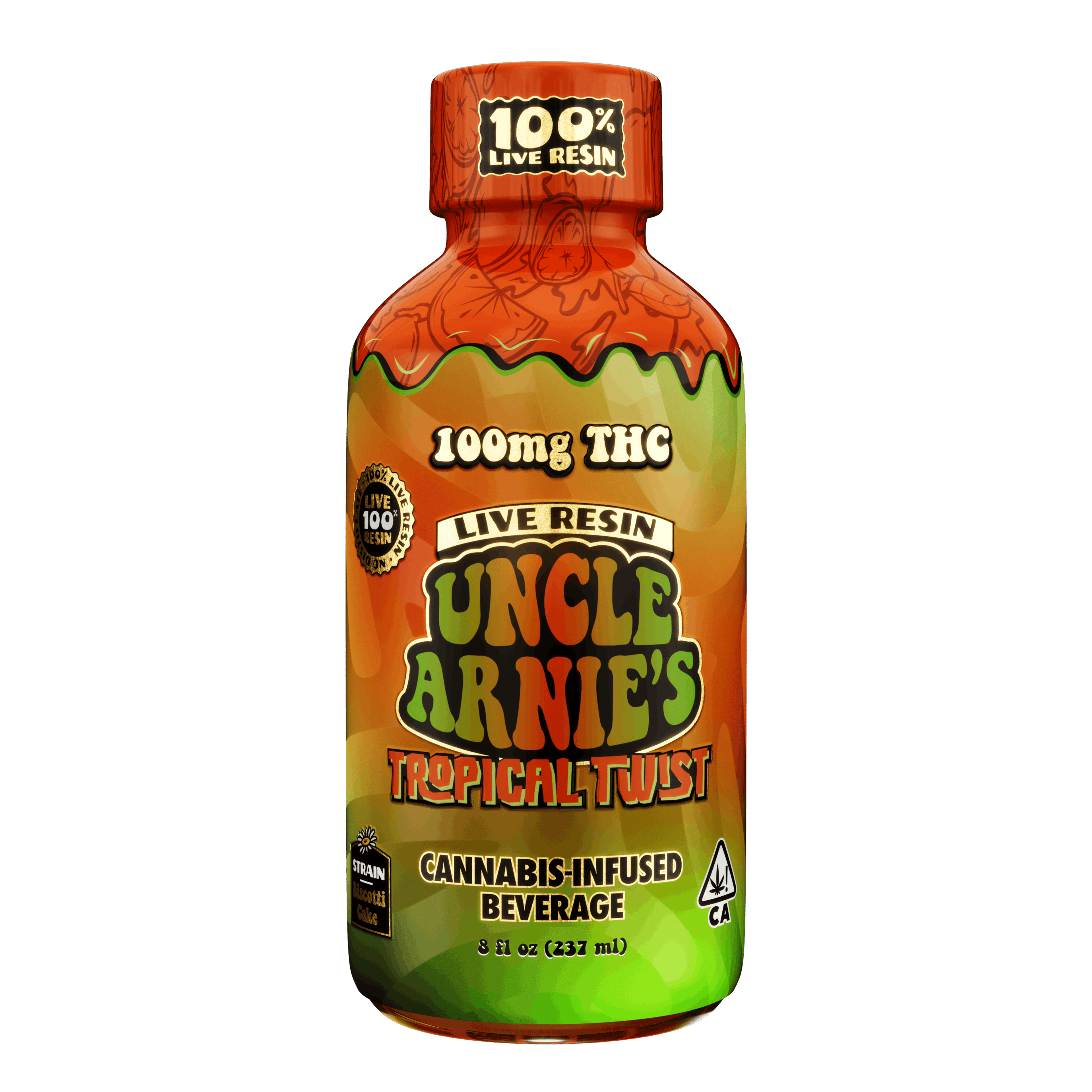 Tropical Twist - Live Resin - Beverage - Uncle Arnies - 8oz (100mg) - $11.99 - Edibles