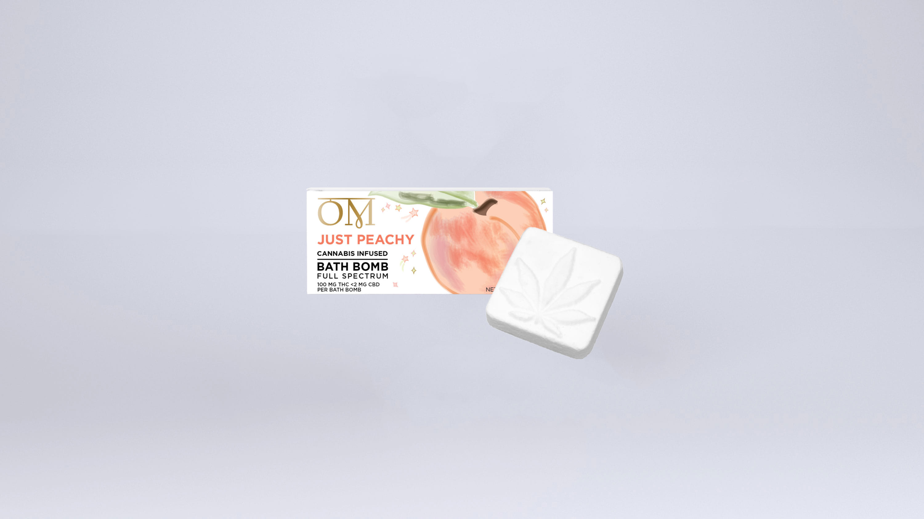 Just Peachy Bath Bomb 100 mg - OM EDIBLES -  - $16 - Topicals