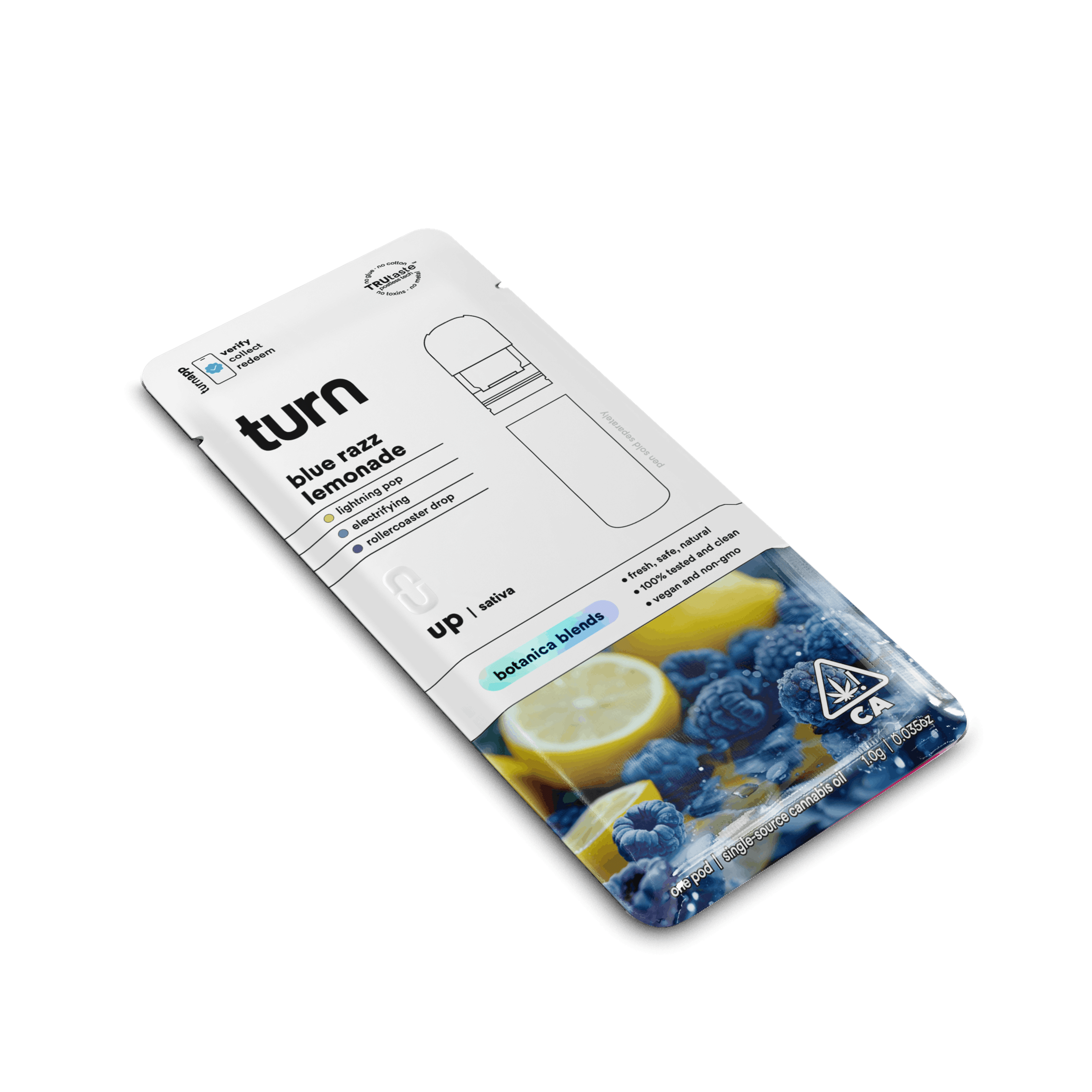 Turn Up Botanica Blends POD | 1g - Blue Razz Lemonade - Sativa - Turn - - $26 - Vape Carts