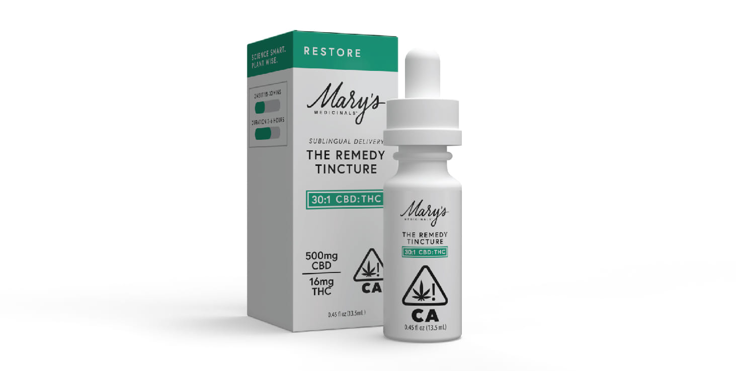 Remedy-Restore-0.45oz-(500mgCBD:16mg THC) 30:1 - Mary Medincinals -  - $35 - Tinctures