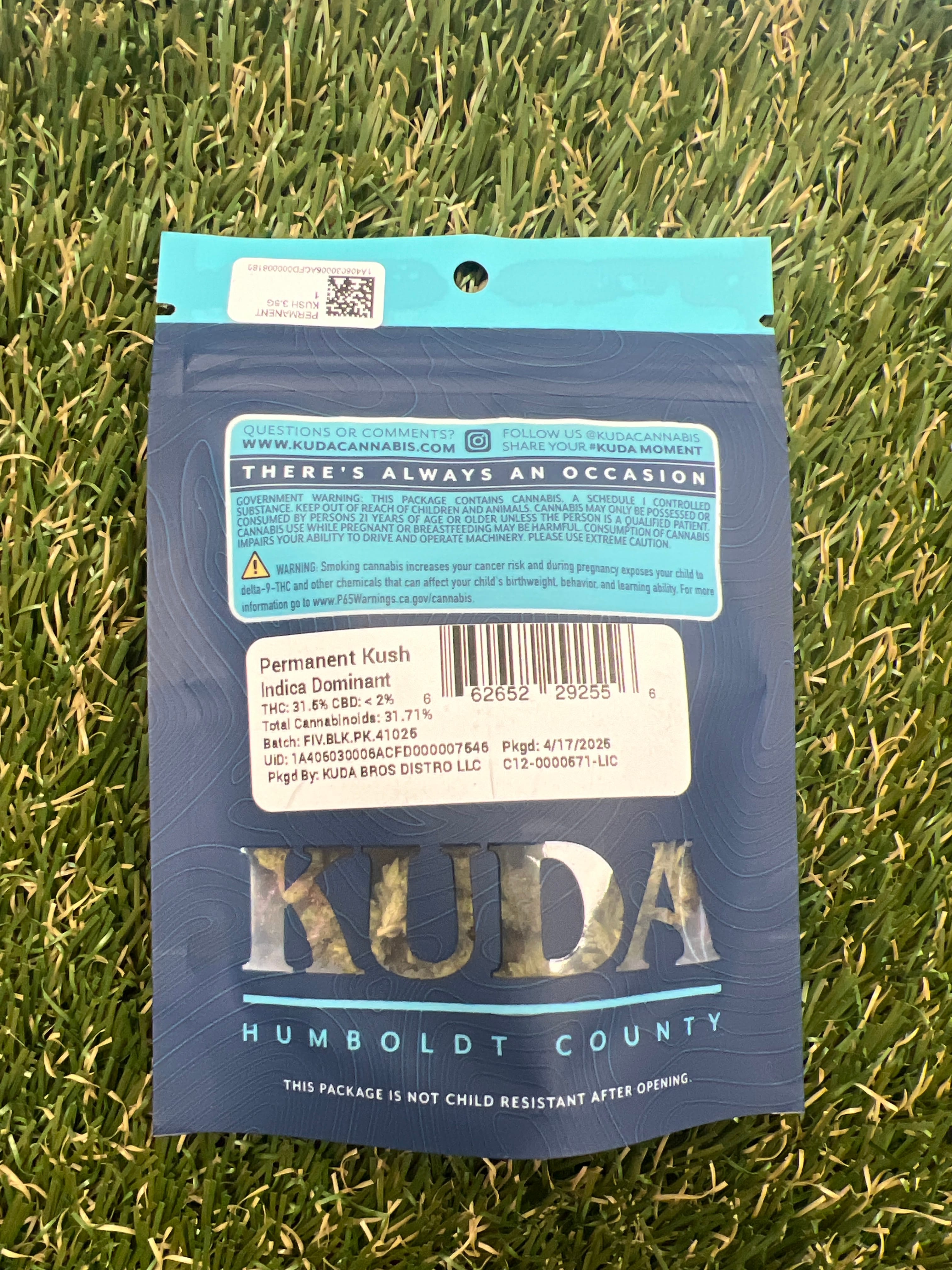 PERMANENT KUSH 3.5G - Kuda -  - $10.75 - Flower