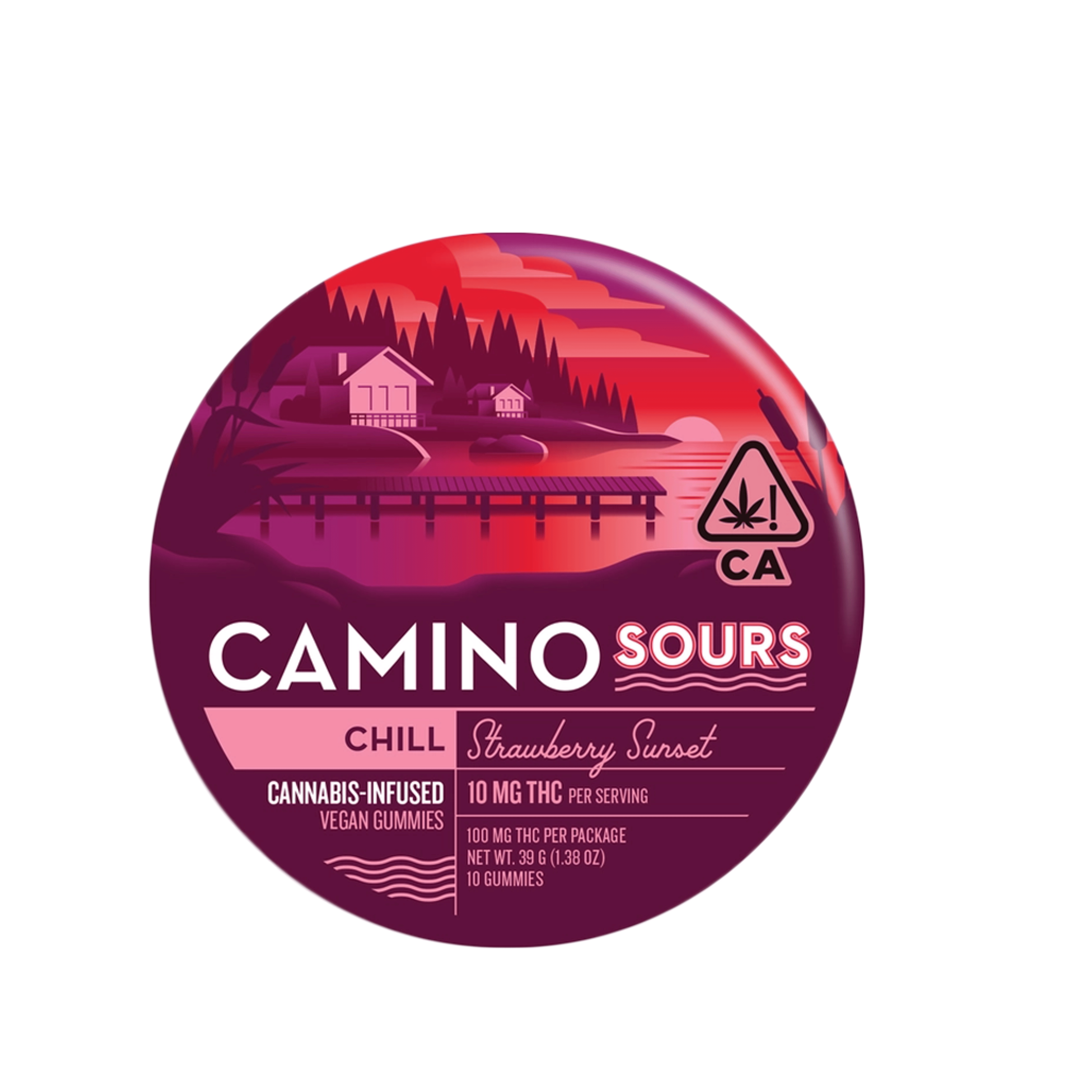 Sour Strawberry Sunset Camino Gummies (100Mg) - Camino - - $20 - Edible