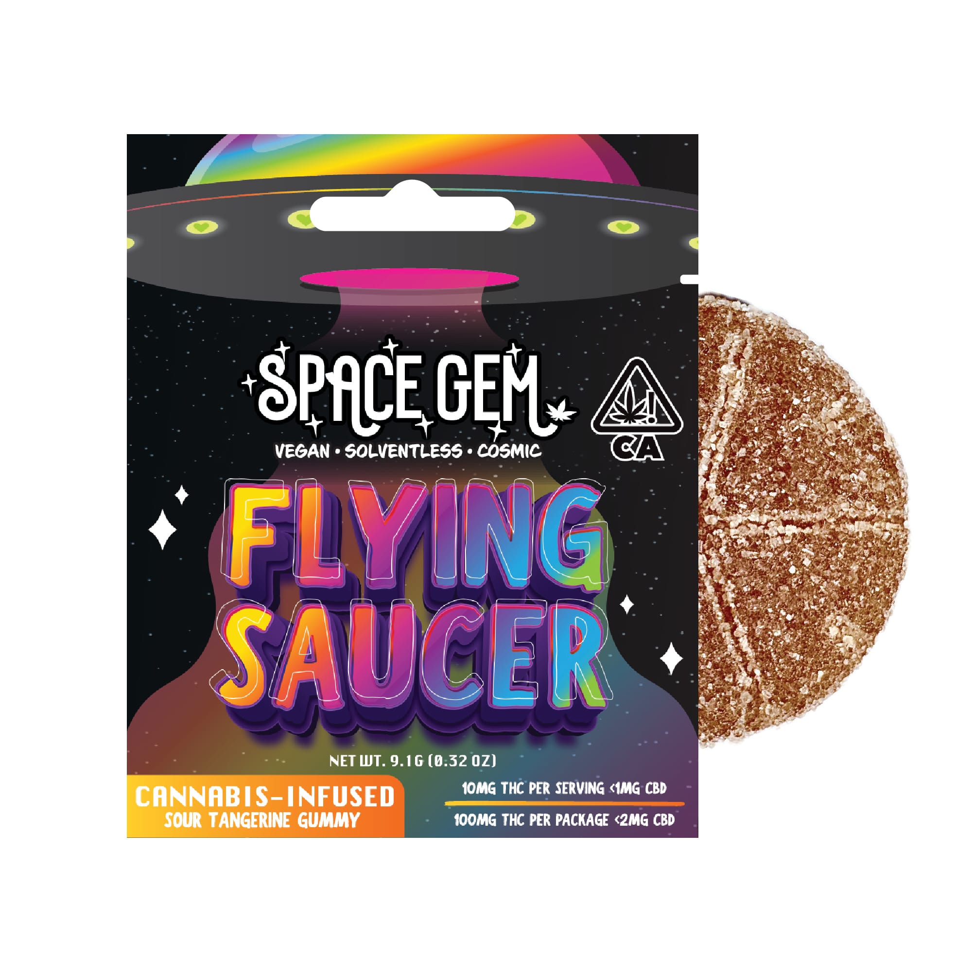 Space Gem: Sour Tangerine Flying Saucer