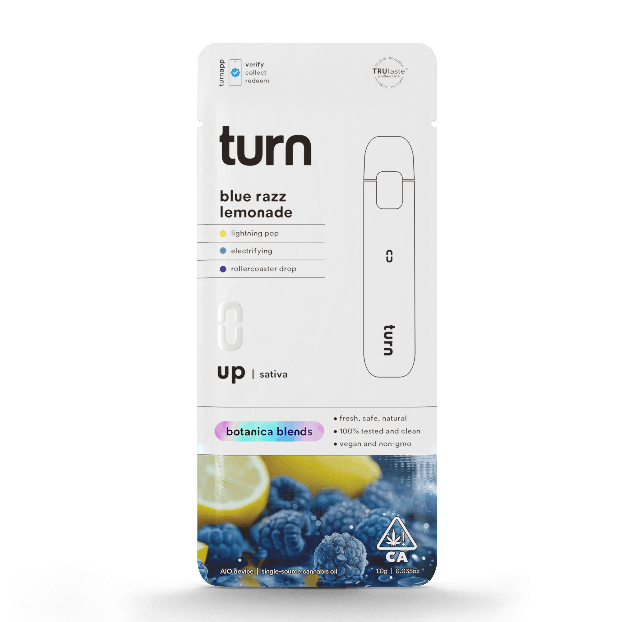 Turn Up Botanica Blends | 1g - Blue Razz Lemonade - AIO - Sativa - Turn -  - $27 - All-In-Ones