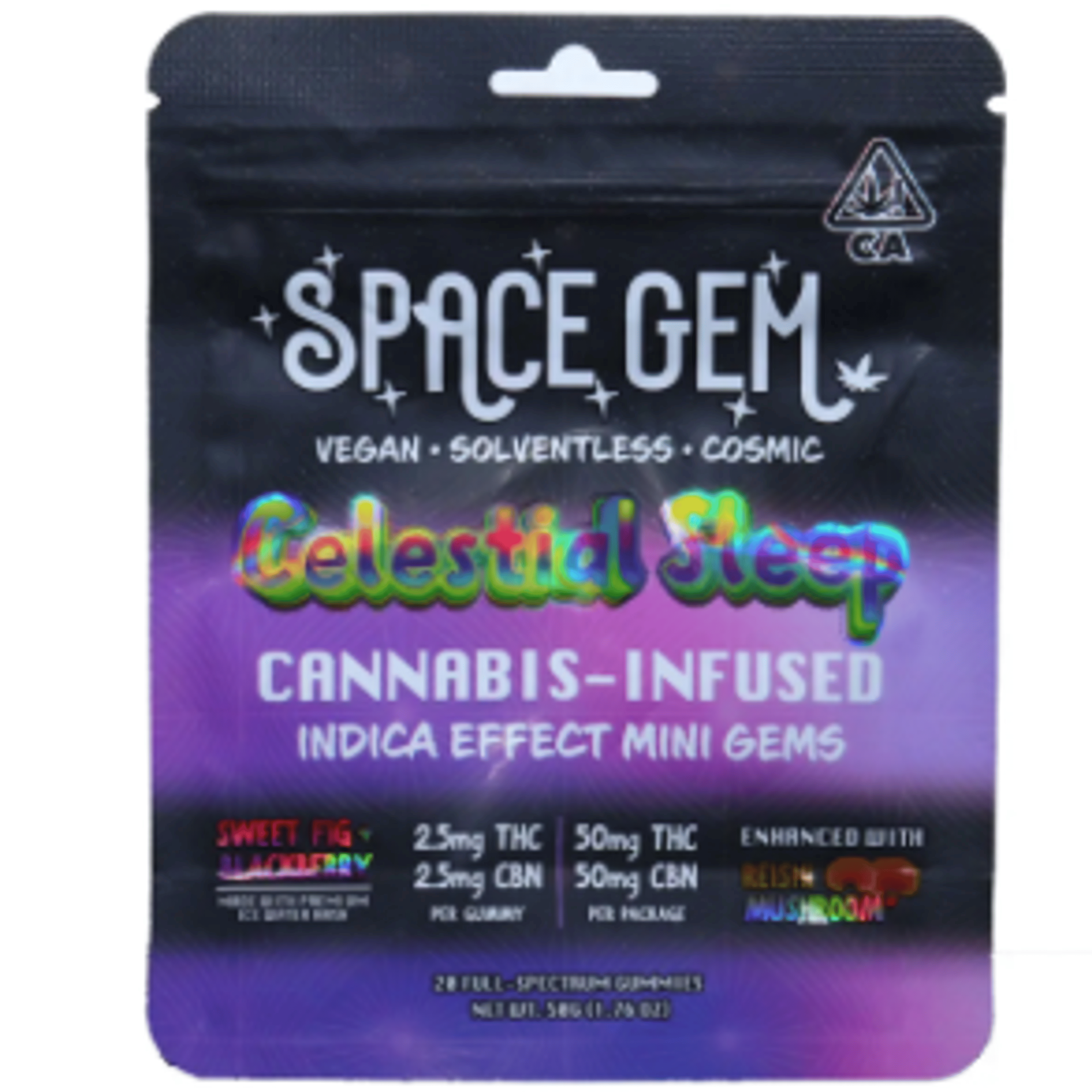 Sweet Fig + Blackberry Celestial Sleep Gummies w/ Reishi Mushrooms 20pk - Space Gems - - $19 - Edible