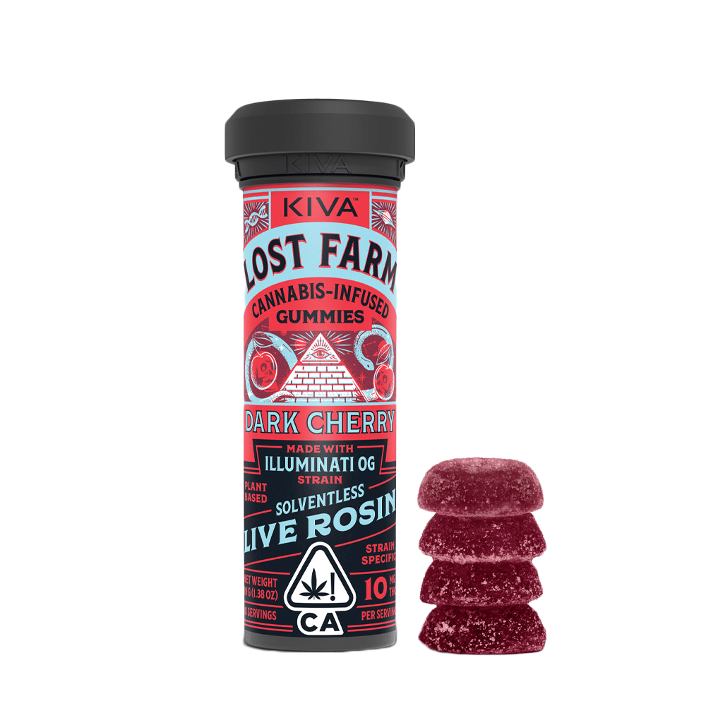 Dark Cherry Illuminati Og Rosin Gummies (100Mg) (10Pk) - Lost Farm by Kiva - null - $22 - Edible