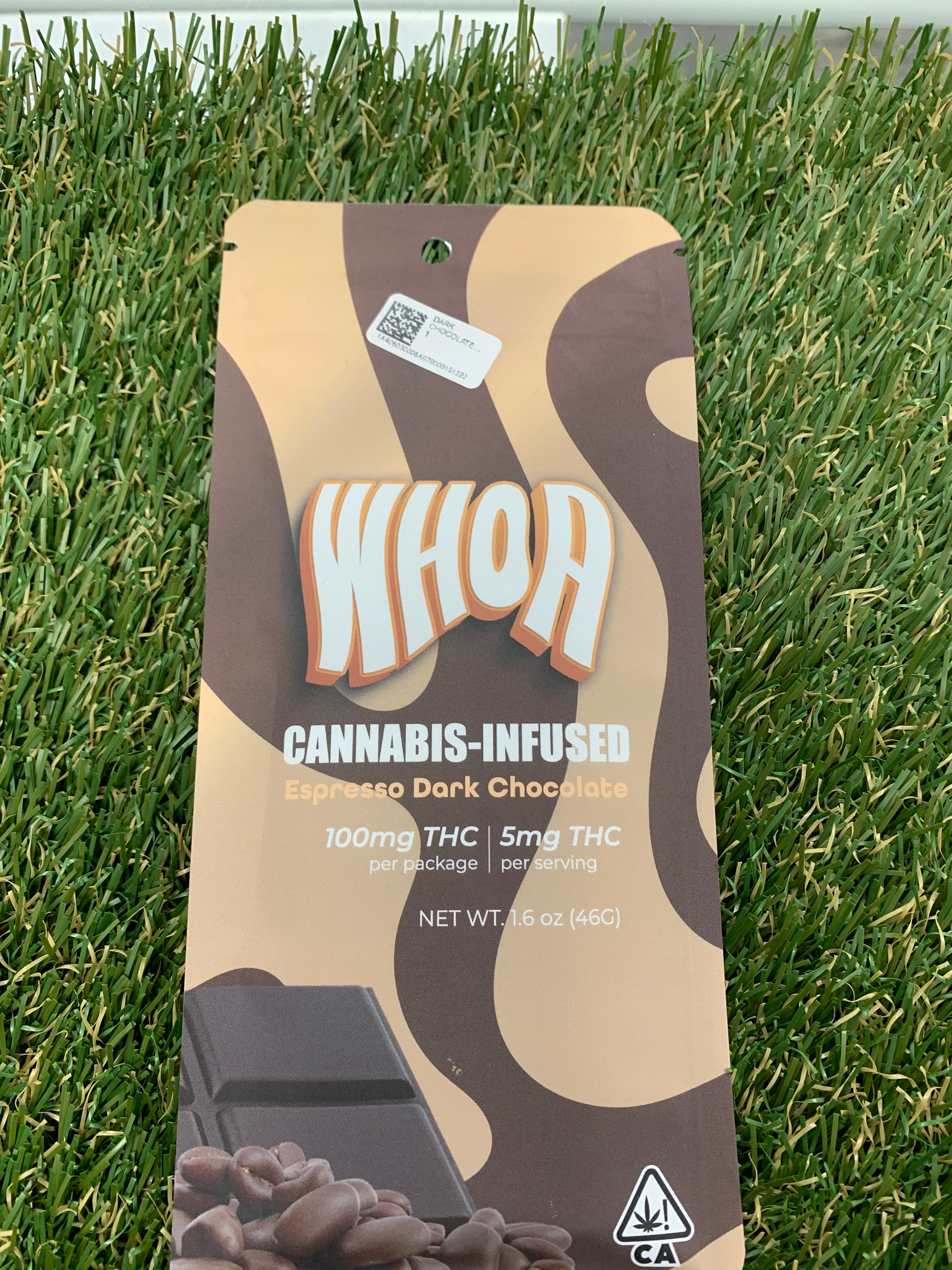 DARK CHOCOLATE ESPRESSO 100MG BAR - WHOA -  - $8 - Edible (weight - each)