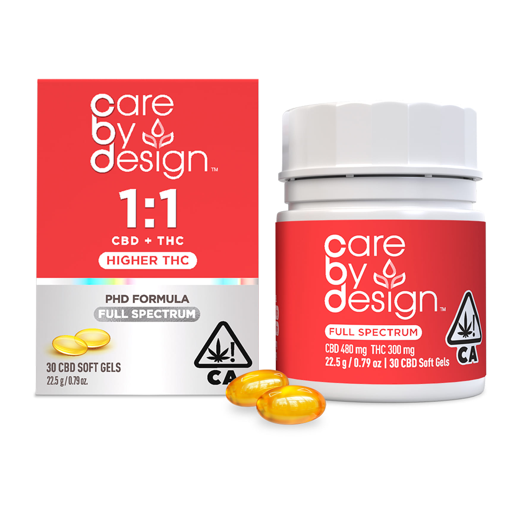 1:1 CBD:THC Soft Gels - 30ct - Care by Design - 1:1 Capsules 30ct - $79.85 - Tinctures & Capsules
