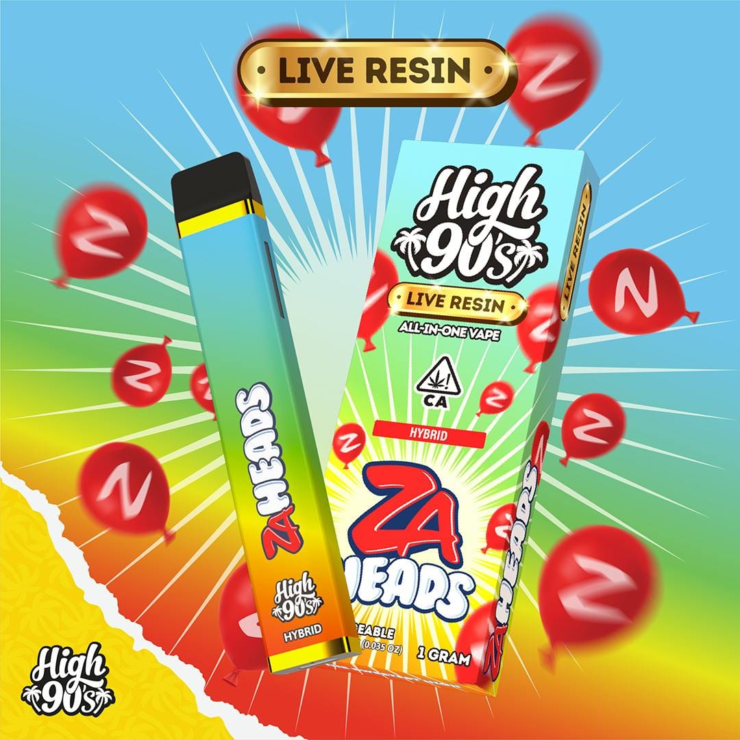 High 90s : ZA Heads Live Resin 1g All-In-One Vape - HIGH 90s - High 90s : ZA Heads Live Resin 1g All-In-One Vape - $40 - Vape Pens