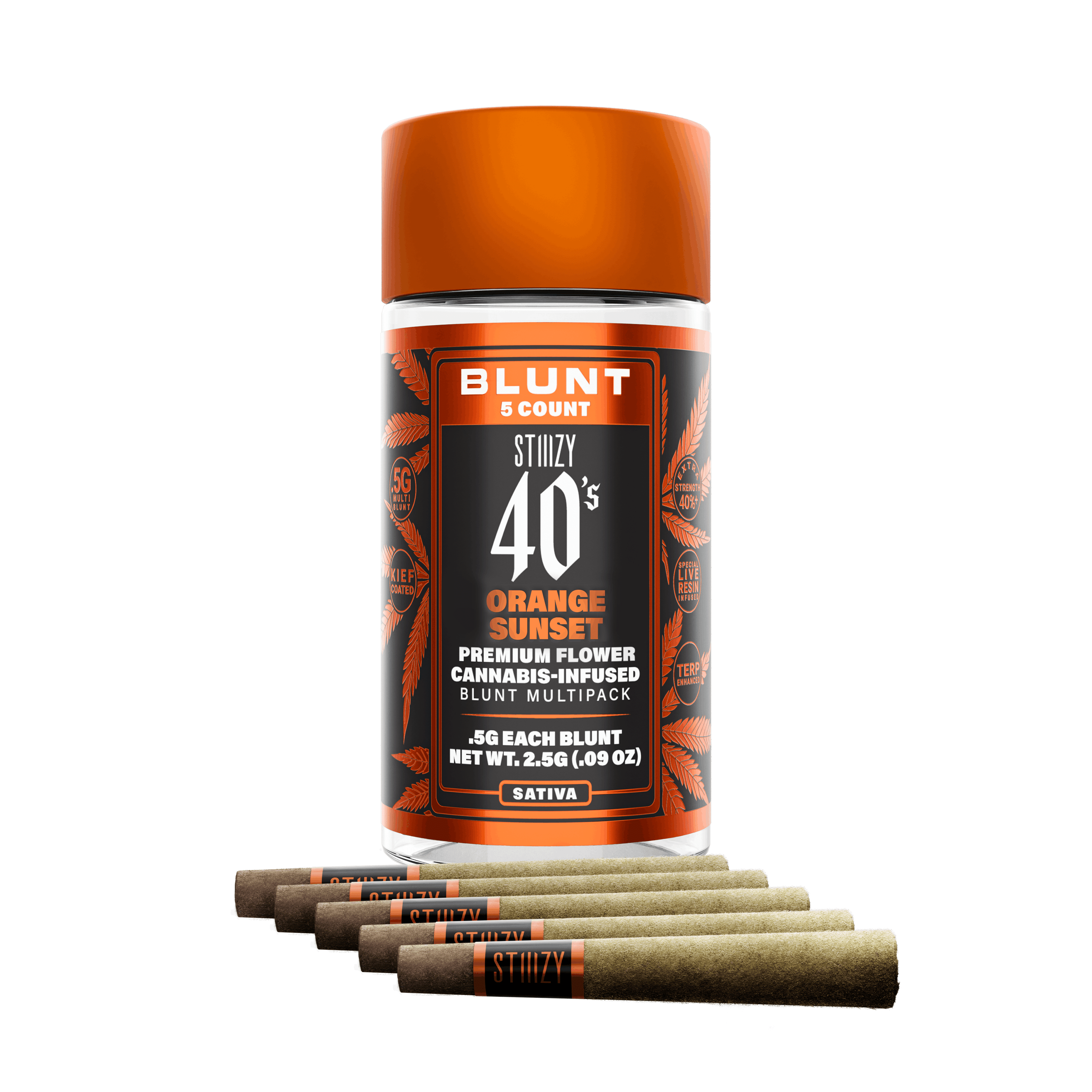 Orange Sunset - 40's Mini Blunts - STIIIZY - 2.5g (5-Pack) - $35.99 - Infused Pre-Rolls