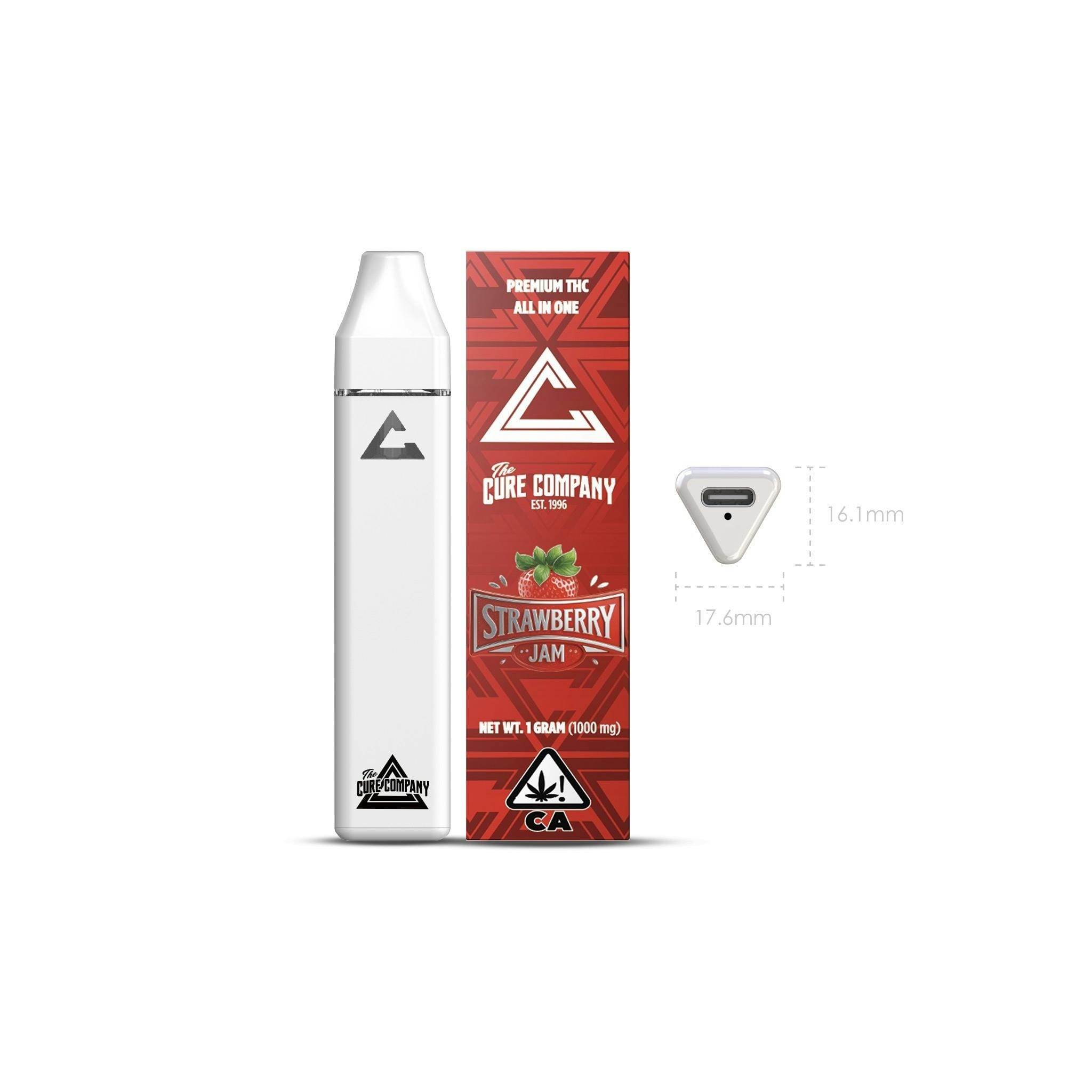 Strawberry Jam 1g AIO Vape Pen - The Cure Company -  - $20.17 - Vapes