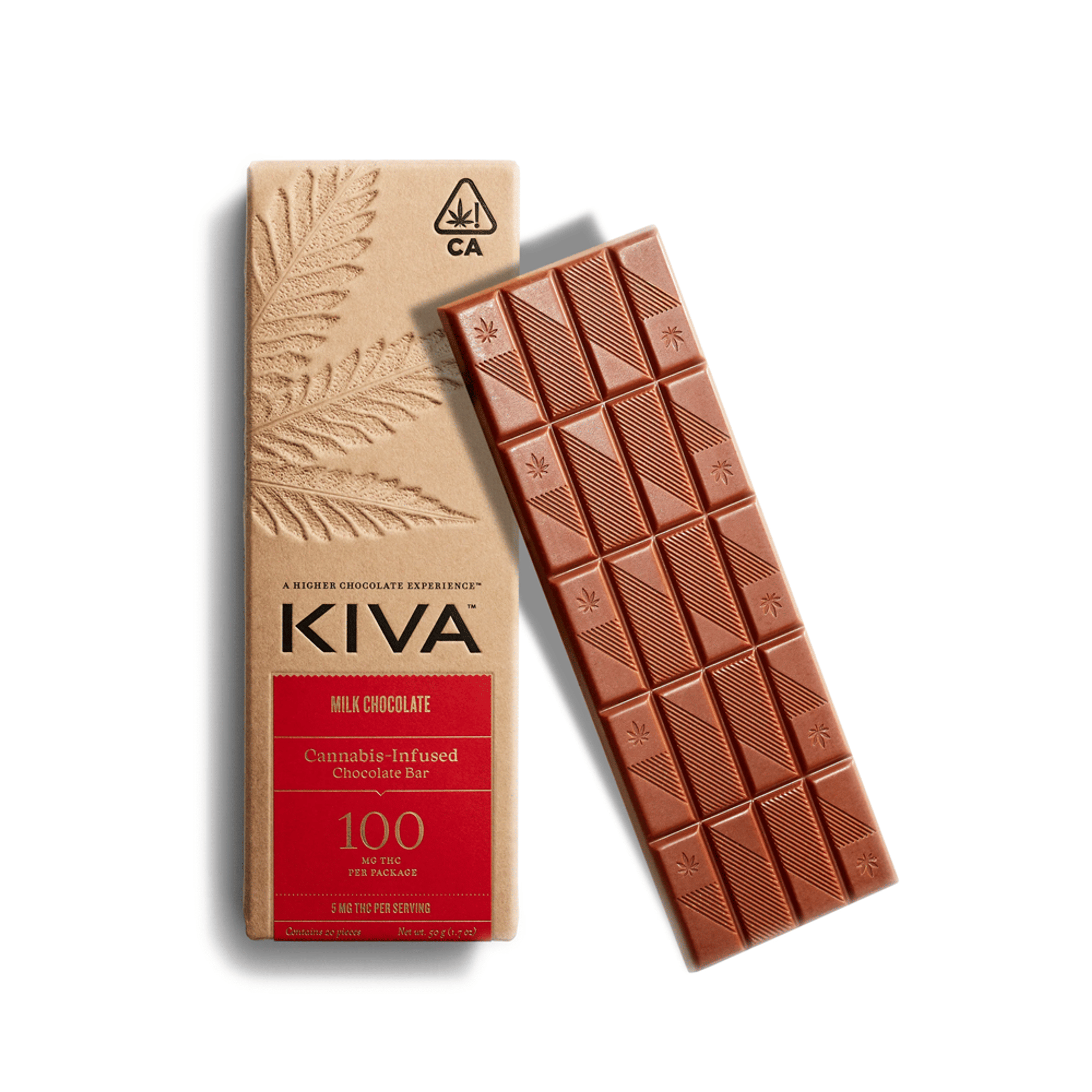 Milk Chocolate Bar (100Mg) - Kiva - null - $20 - Edible