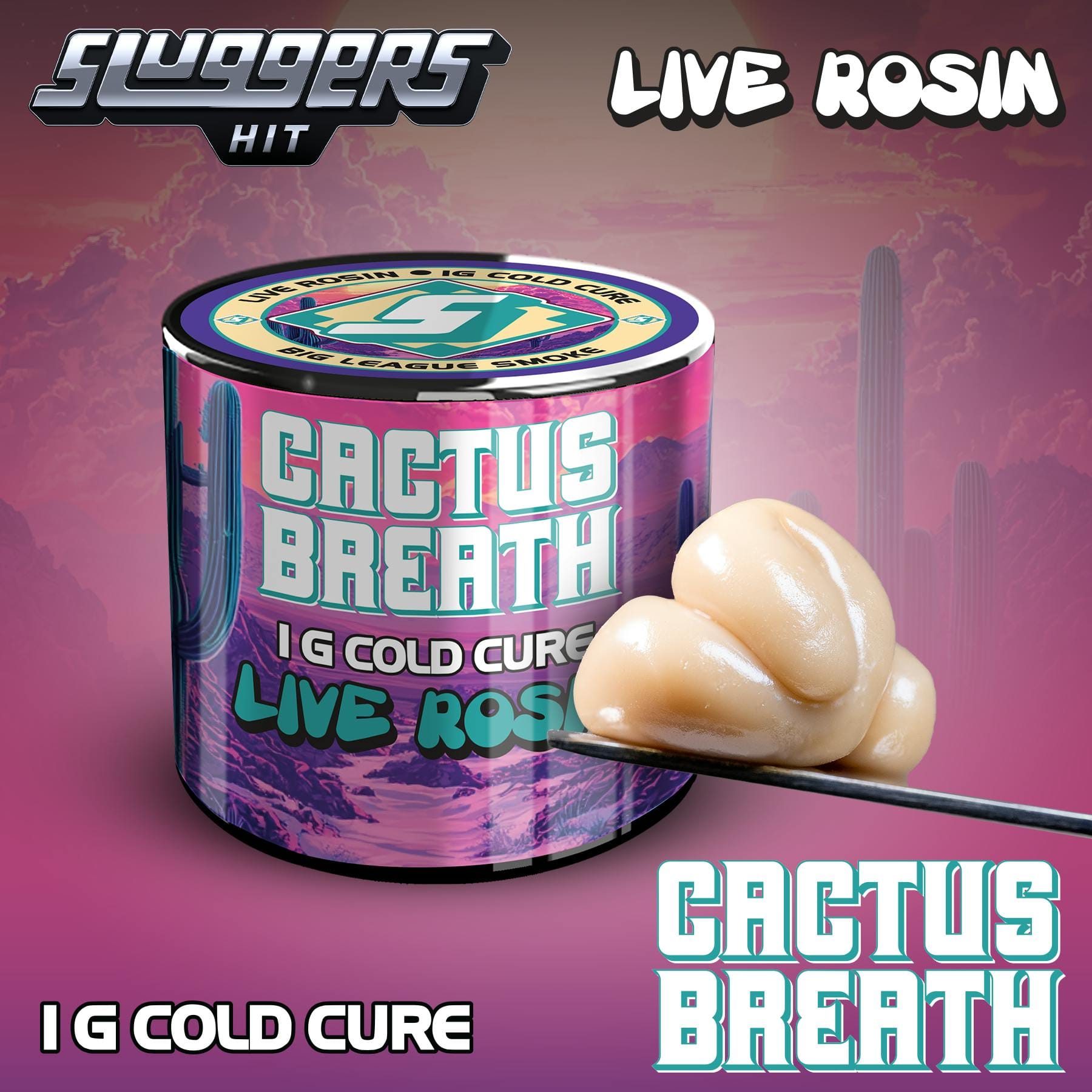 Sluggers - Live Rosin - 1g - Cactus Breath - Sluggers Hit -  - $42 - Concentrates
