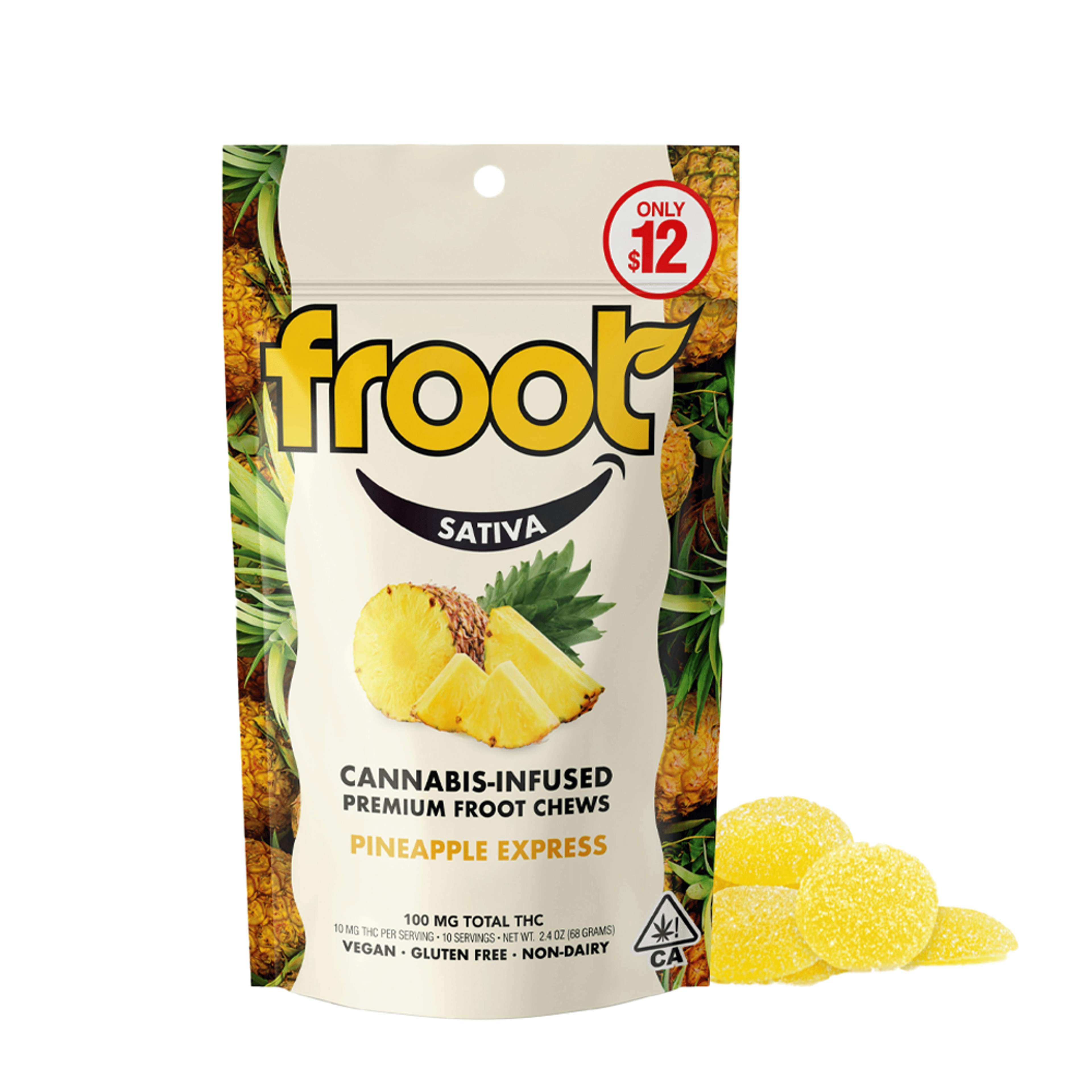 Pineapple Express Chews (100Mg) (10Pk) - Froot - null - $12 - Edible