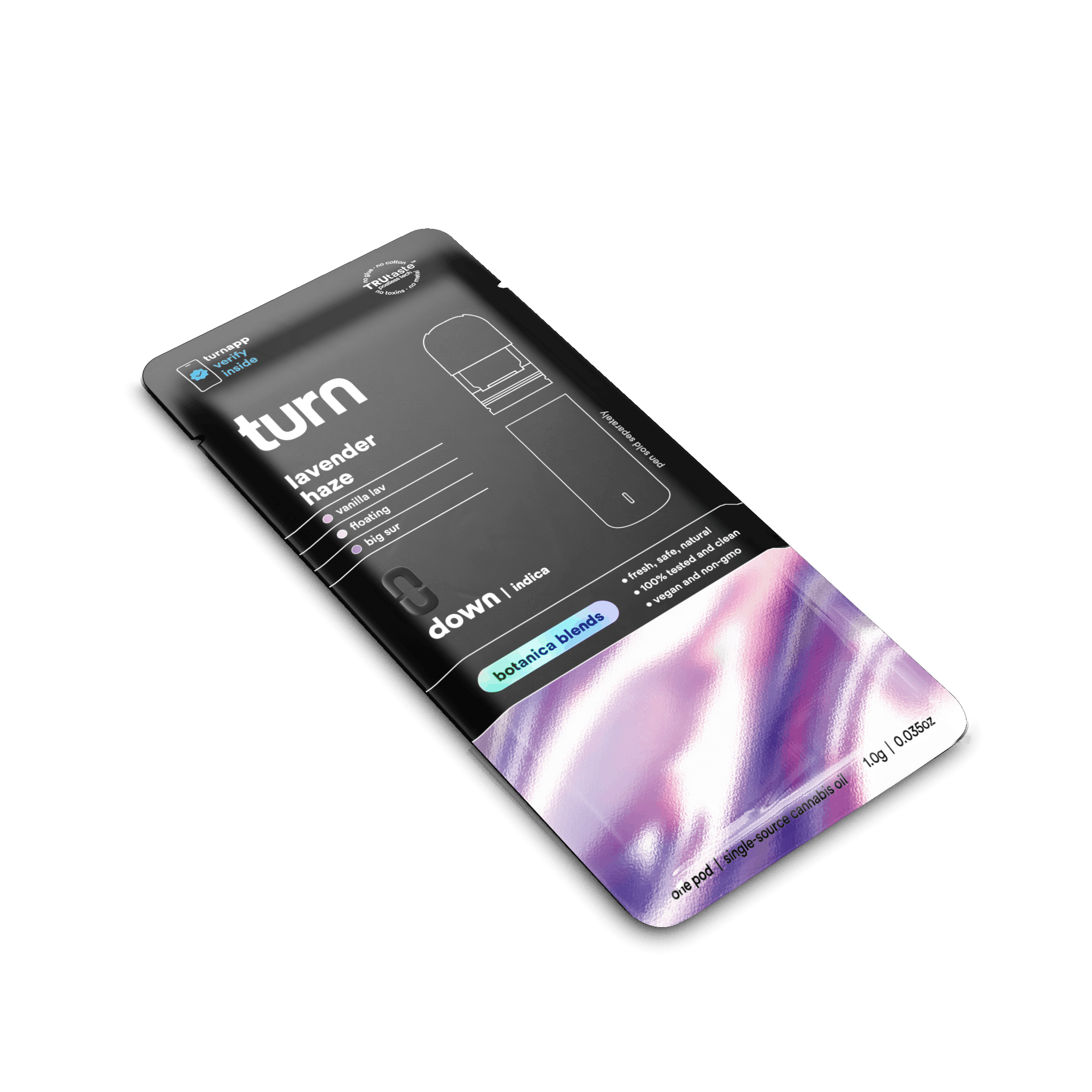 Turn Down Botanica Blends POD | 1g - Lavender Haze - Sativa - Turn -  - $26 - Vape Carts