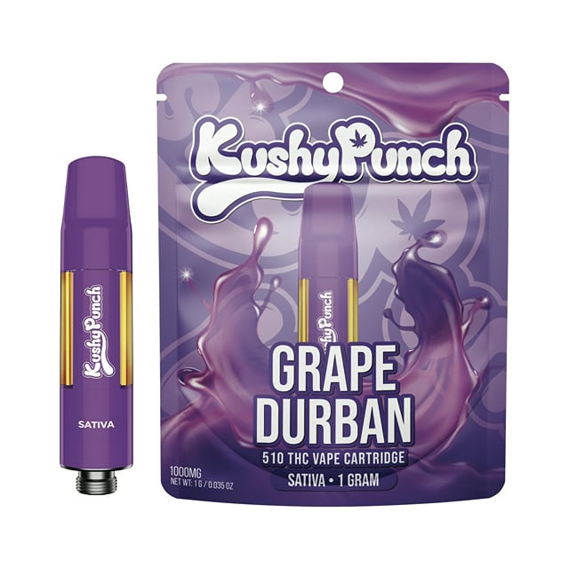 Kushy Punch 510 Vape - Grape Durban (1g Sativa)