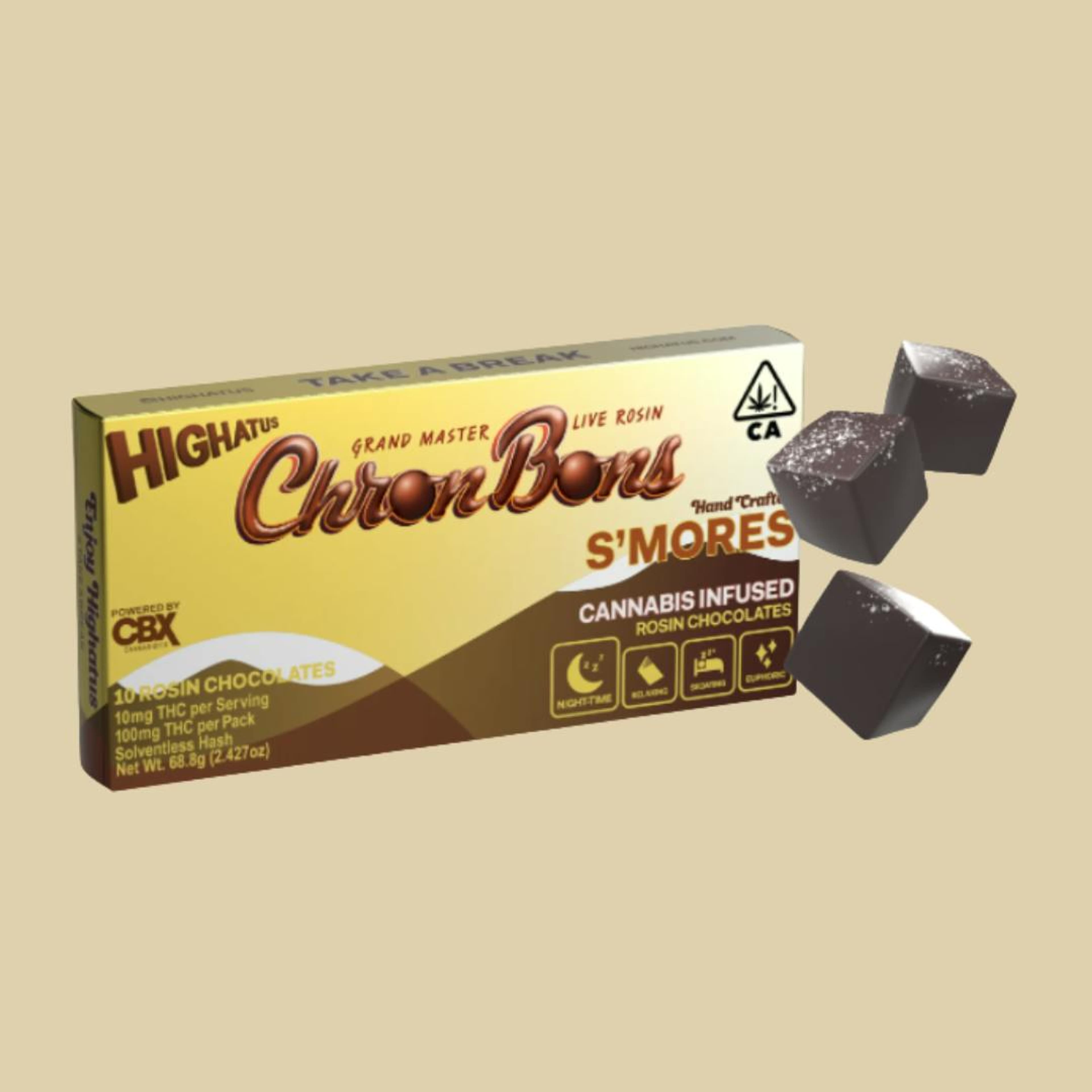 HIGHATUS - S'mores Chocolate Chron Bon (I) - 100mg - Highatus - Box - $24 - Edibles