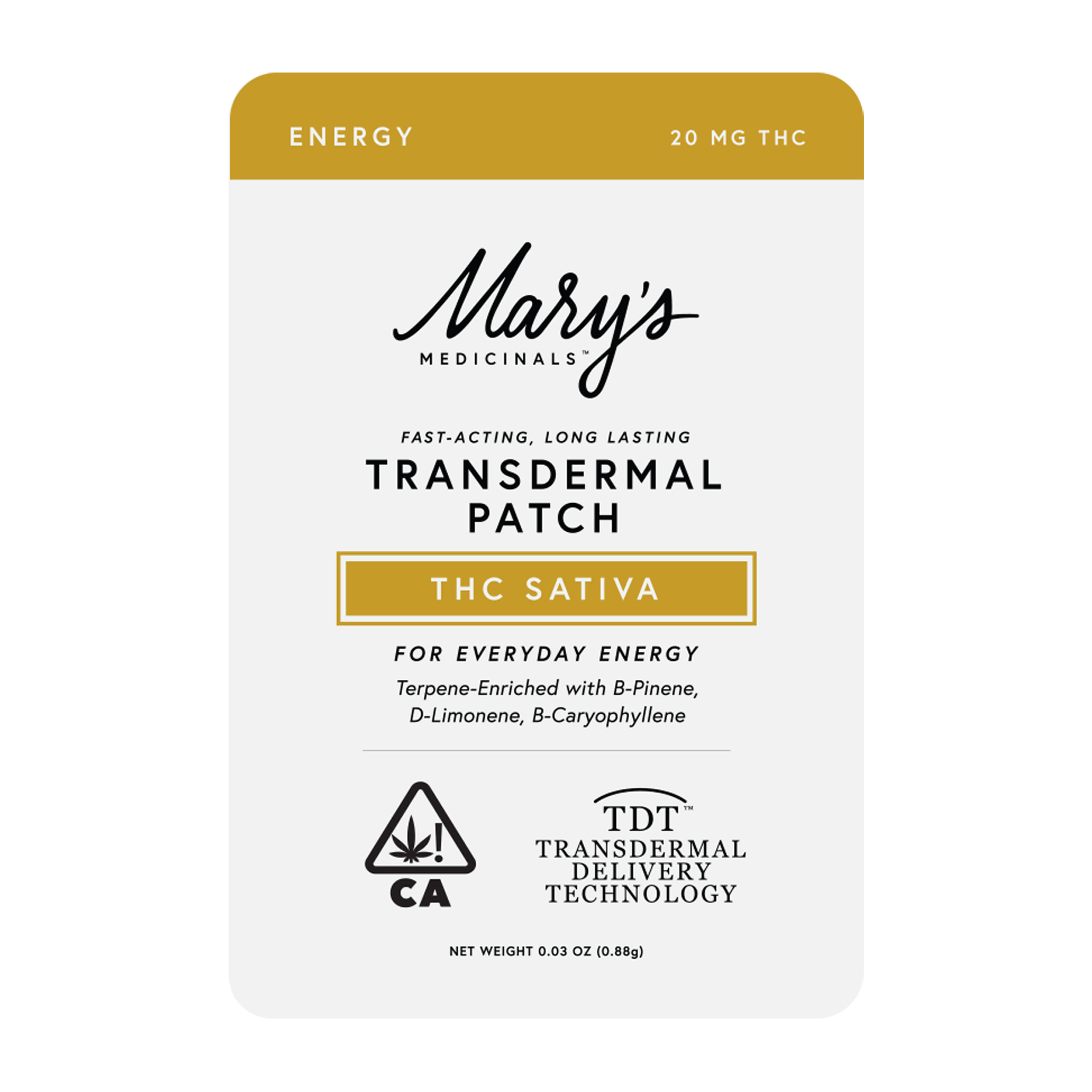 Energy Sativa Patch Single - Mary's Medicinal - Sativa Patch - $9.85 - Topicals