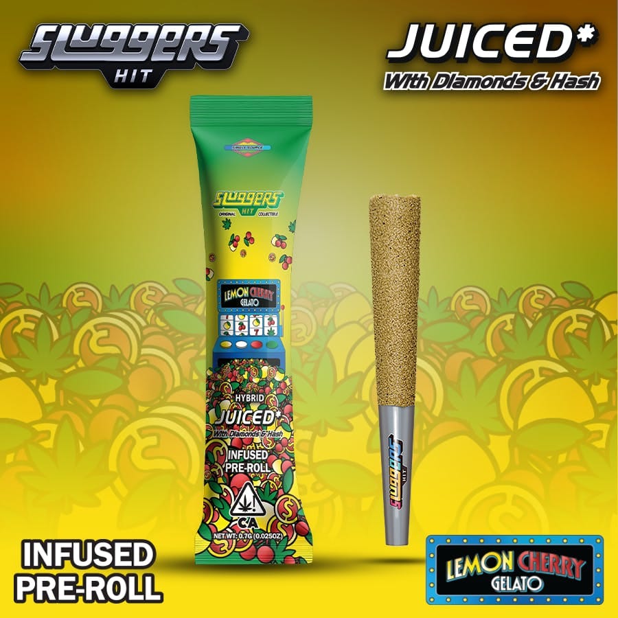 Lemon Cherry Gelato - Infused Pre-Roll - Sluggers Hit - 0.7g (Single) - $9.99 - Infused Pre-Rolls