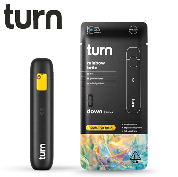 Turn AIO - Rainbow Brite - Live Resin All In One Vape - 1g - Turn - LR AIO - $25.97 - Disposable Vape Pens (All In One)