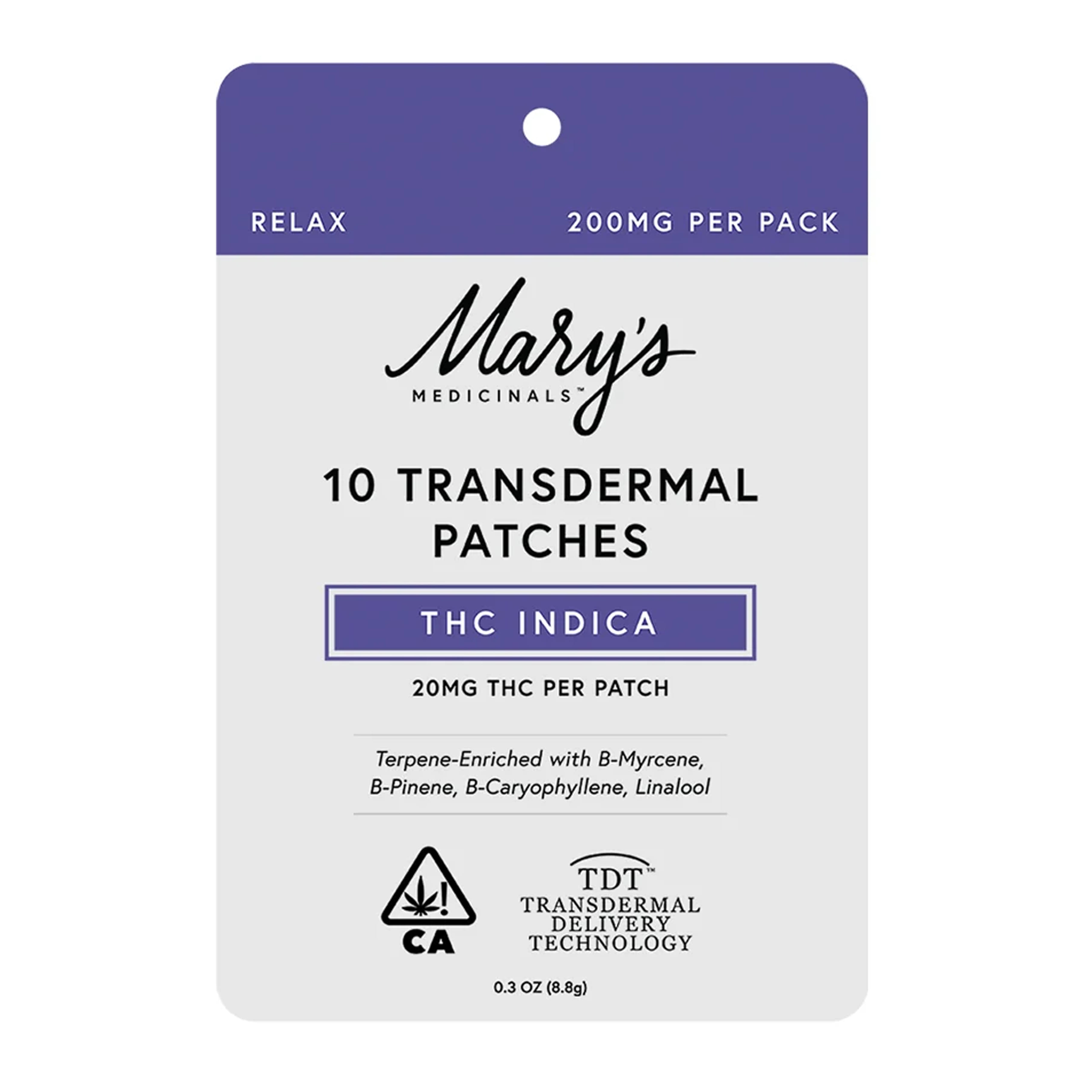 Relax Indica Patches (10pk) - Mary's Medicinal -  - $46.65 - Topicals